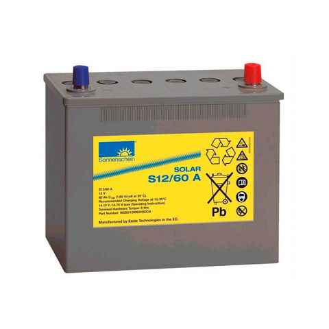 Sunset Solar-Gel-Batterie 60 Ah Solarakkus (12 V), Zum Anschluss von Solarmodulen und Stromsets