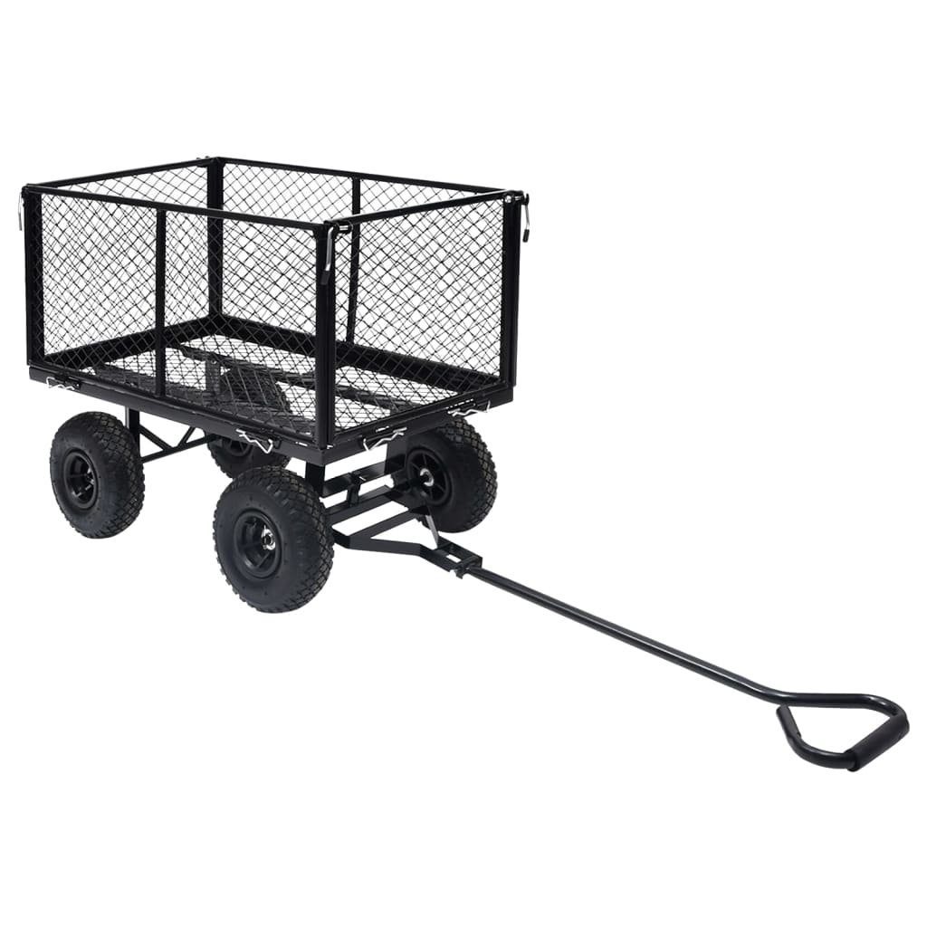 vidaXL Rollwagen Gartenwagen Schwarz 350 kg, (1 St)