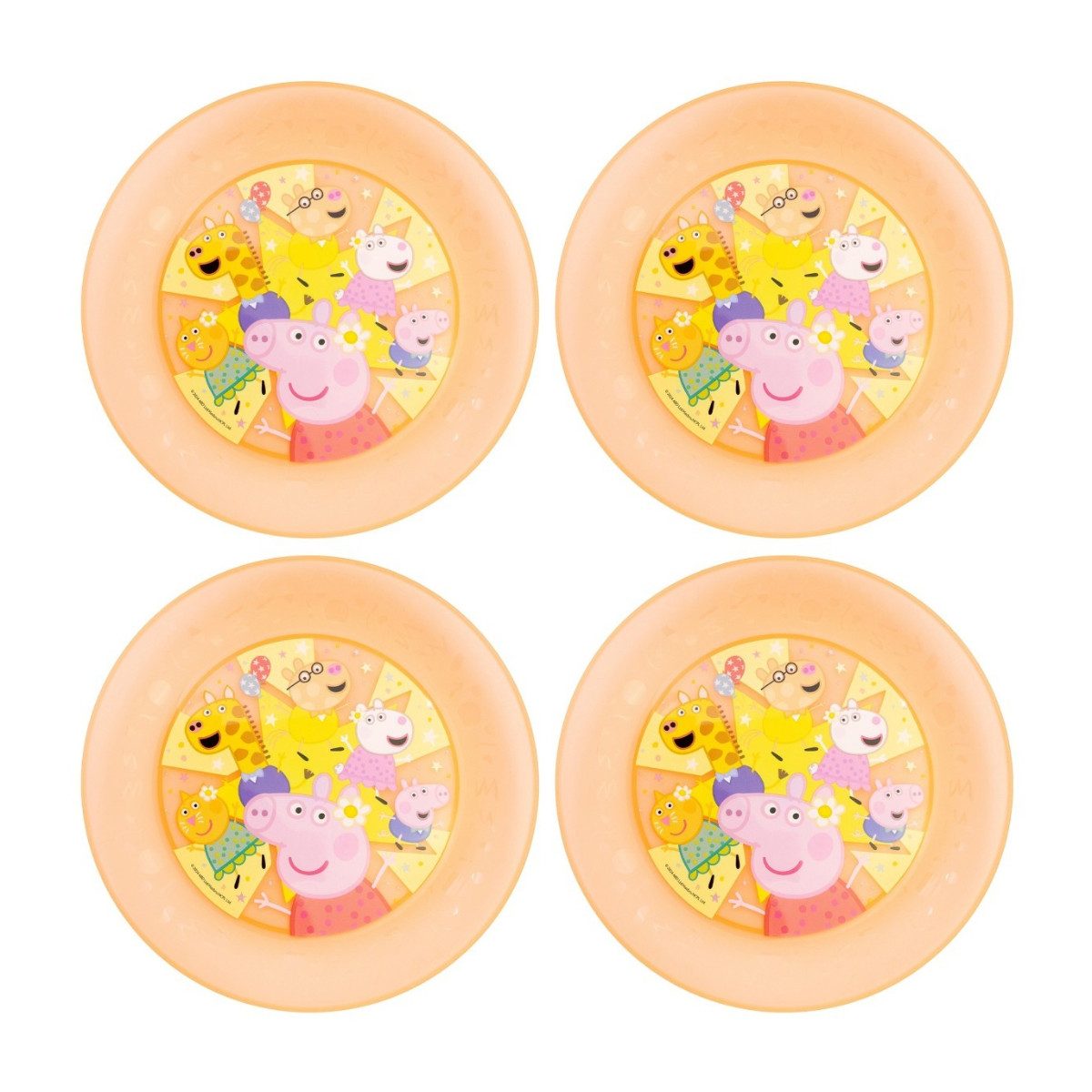 Peppa Pig Teller Kinder Teller Set 4 teilig geeignet für Mikrowelle und Spülmaschine, (4 St)