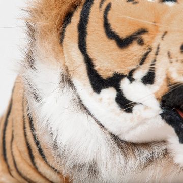 BRUBAKER Kuscheltier Brüllender Tiger mit Zähnen 130 cm groß (1-St., liegend lebensecht), Stofftier Plüschtier