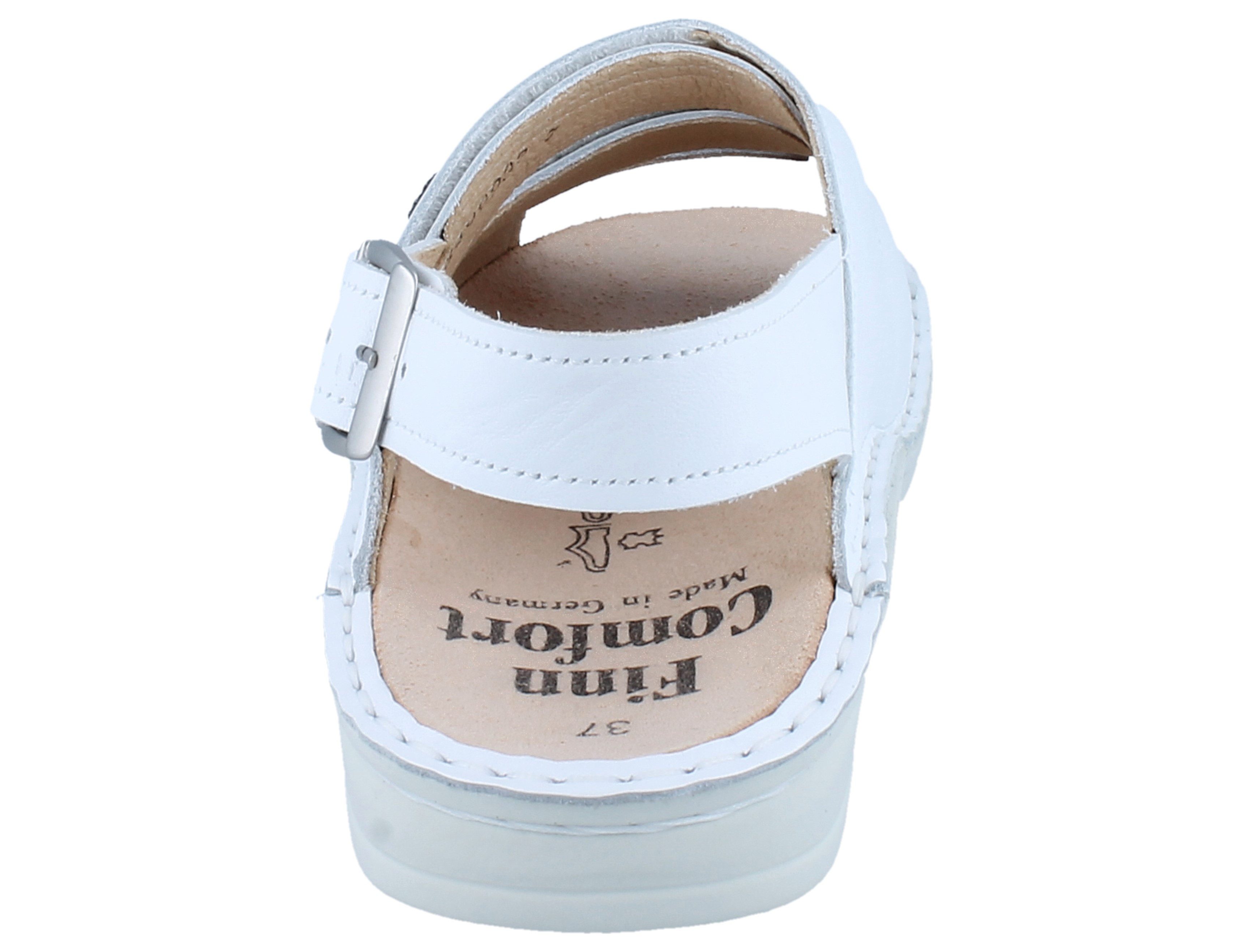 Finn Comfort FINN COMFORT Sylt Damen Herren Sandale weiss Glattleder - Größe: 46 Sandale Wechselfußbett