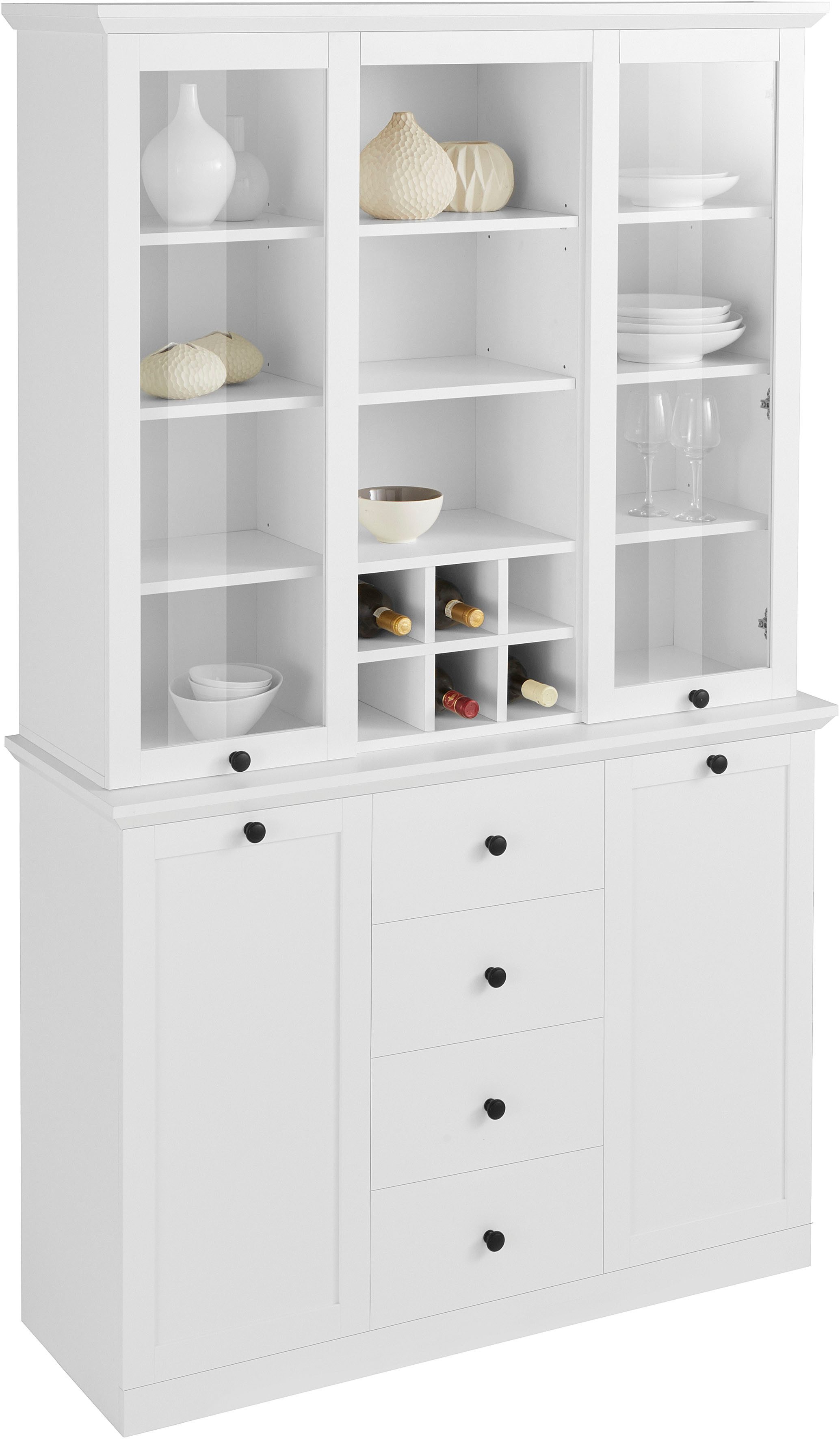 Home affaire Buffet Örebro zeitloser Landhausstil, mit Vollauszug, Beleuchtung optional