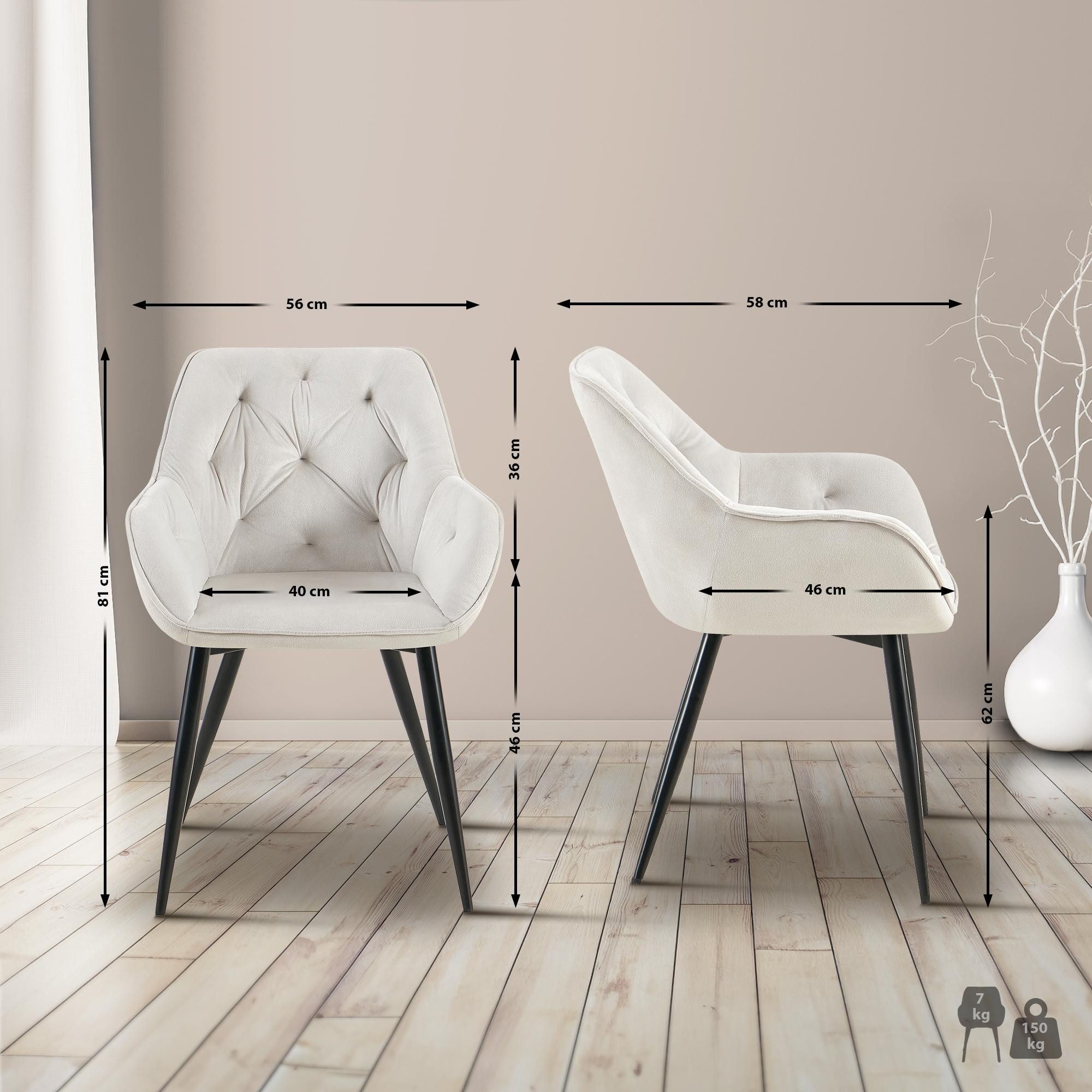 CLP Besucherstuhl Cassis, Polsterung mit Samtbezug, Metallgestell günstig online kaufen