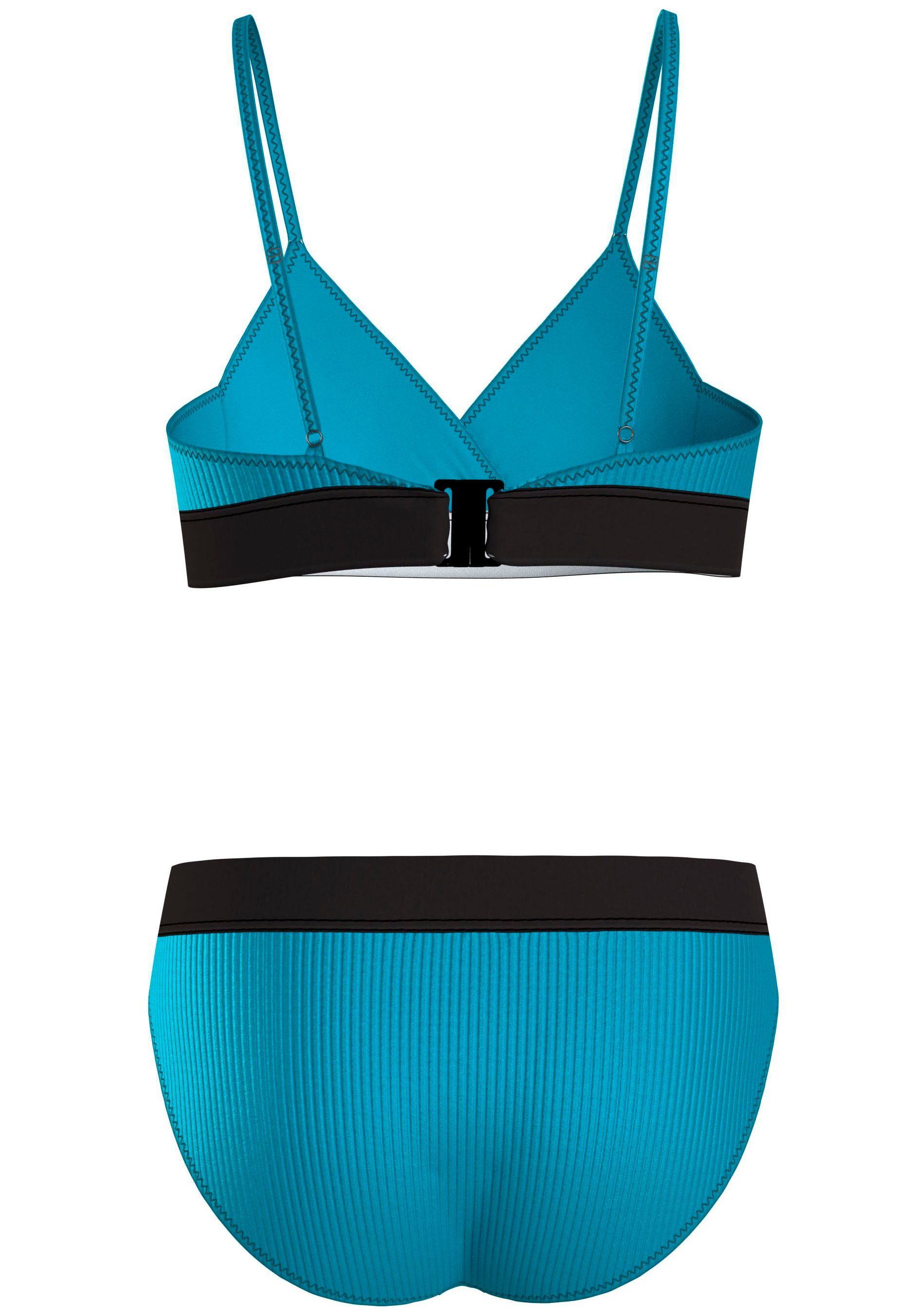 BIKINI Swimwear SET TRIANGLE Triangel-Bikini Calvin Klein Blue_Tide Markenlabel (2-St) mit CROSSOVER