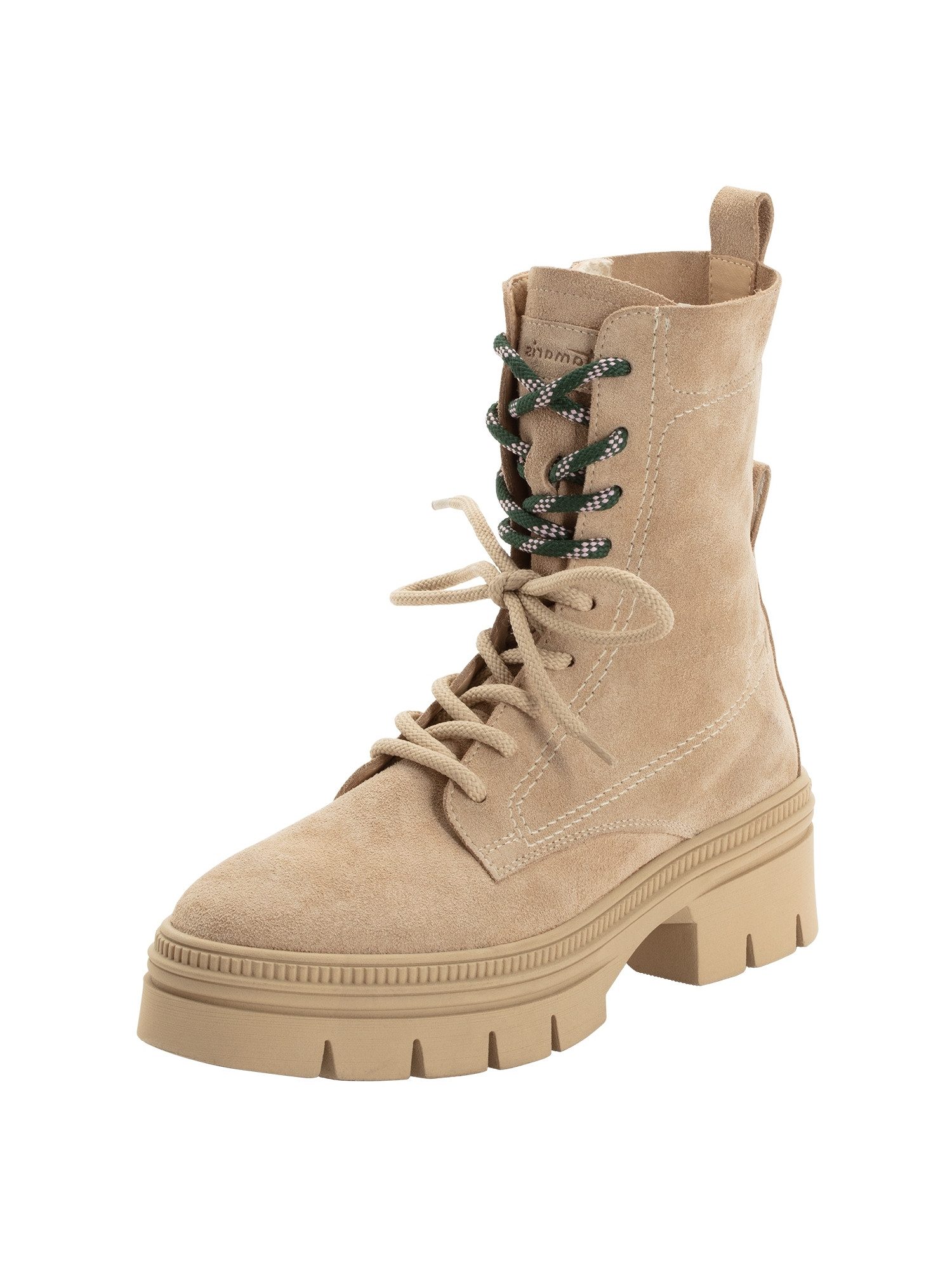 Tamaris TOUCH-IT, Double Lacing aus Leder Blockabsatz Schnürstiefelette TOUCH-IT