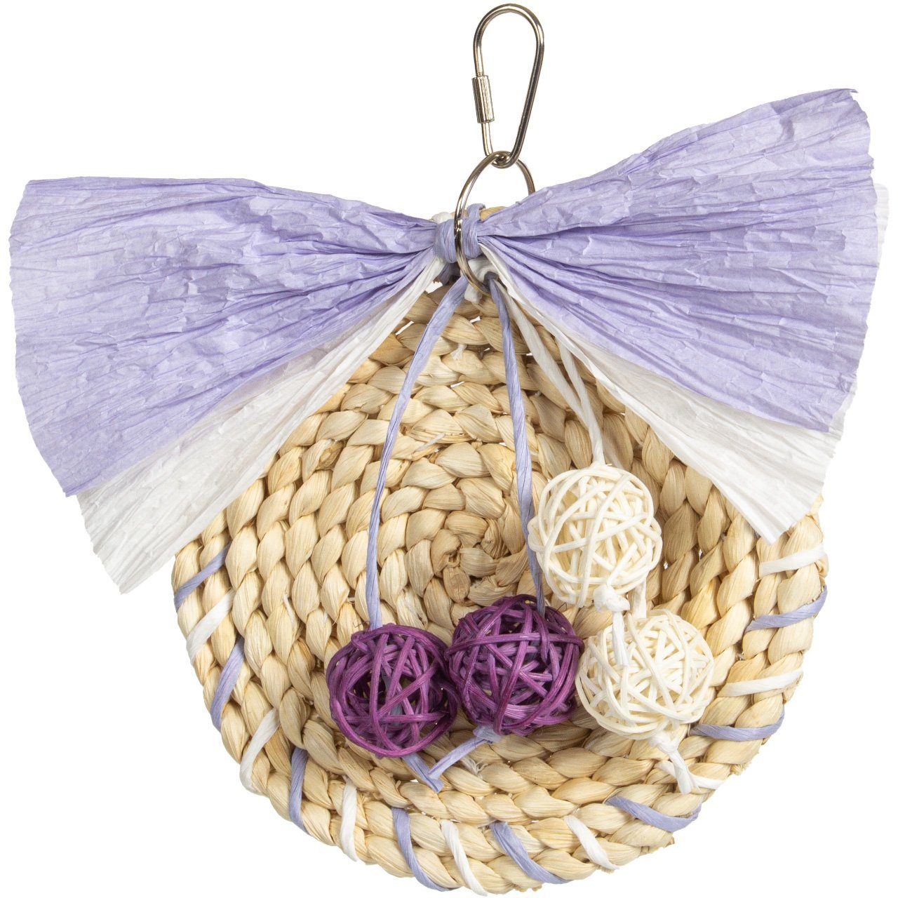 Happy Bird Vogelspielplatz Schredderspielzeug Bg Purple Flutter Disk, Papageienspielzeug, kleine Papageien, Sittiche, ca. 22 x 20 x 5 cm