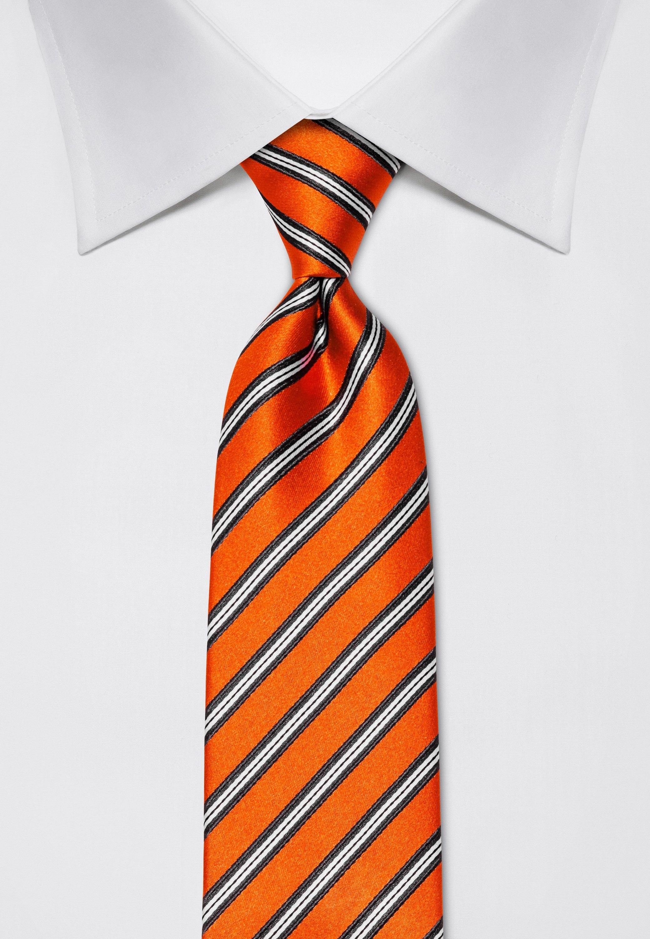 orange Krawatte Boretti gestreift Vincenzo