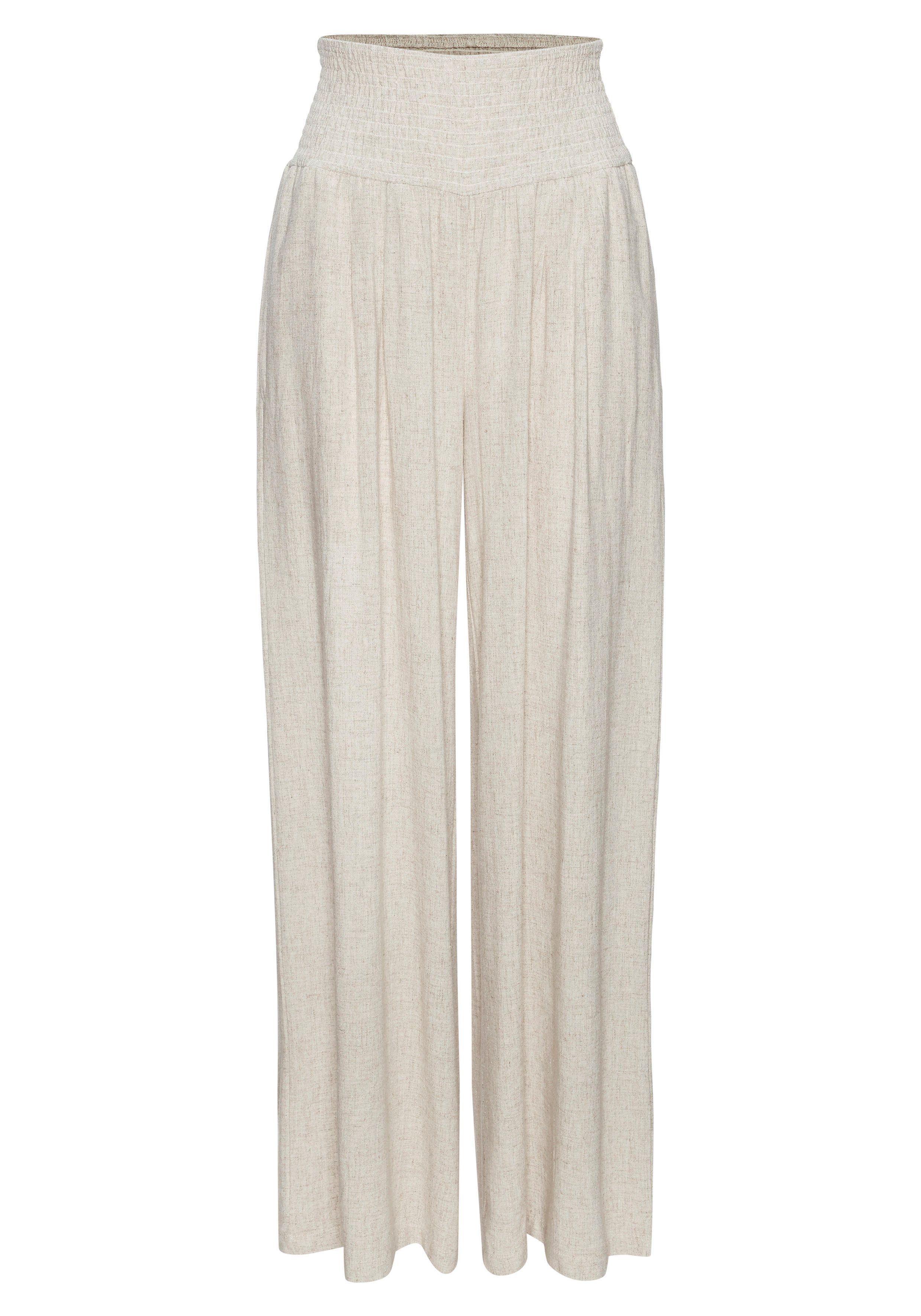 French Connection Leinenhose mit gerafftem Bund, weite Palazzohose für den Sommer. € 59,99