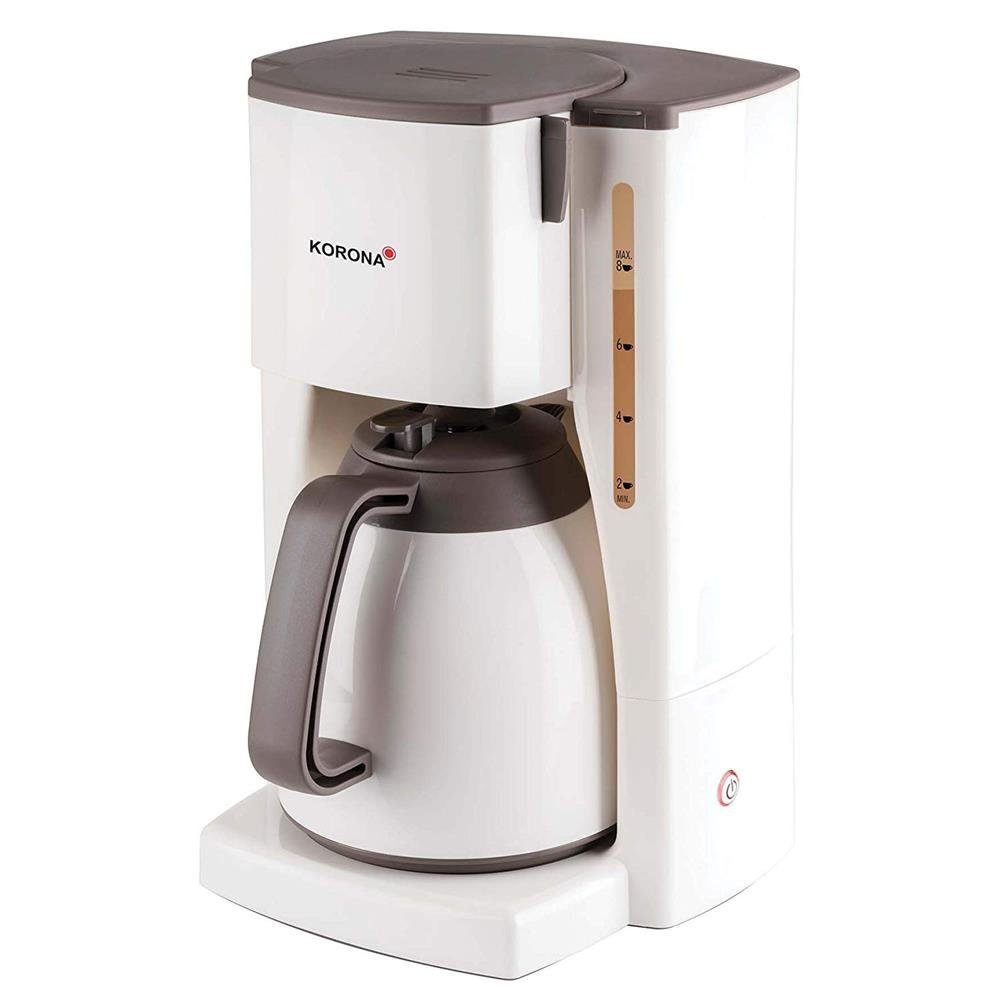 KORONA Filterkaffeemaschine, 1l Kaffeekanne, Papierfilter 1x4, 1L Thermokannen, 1000 Watt, Anti-Tropf-Funktion, Schwenkfilter