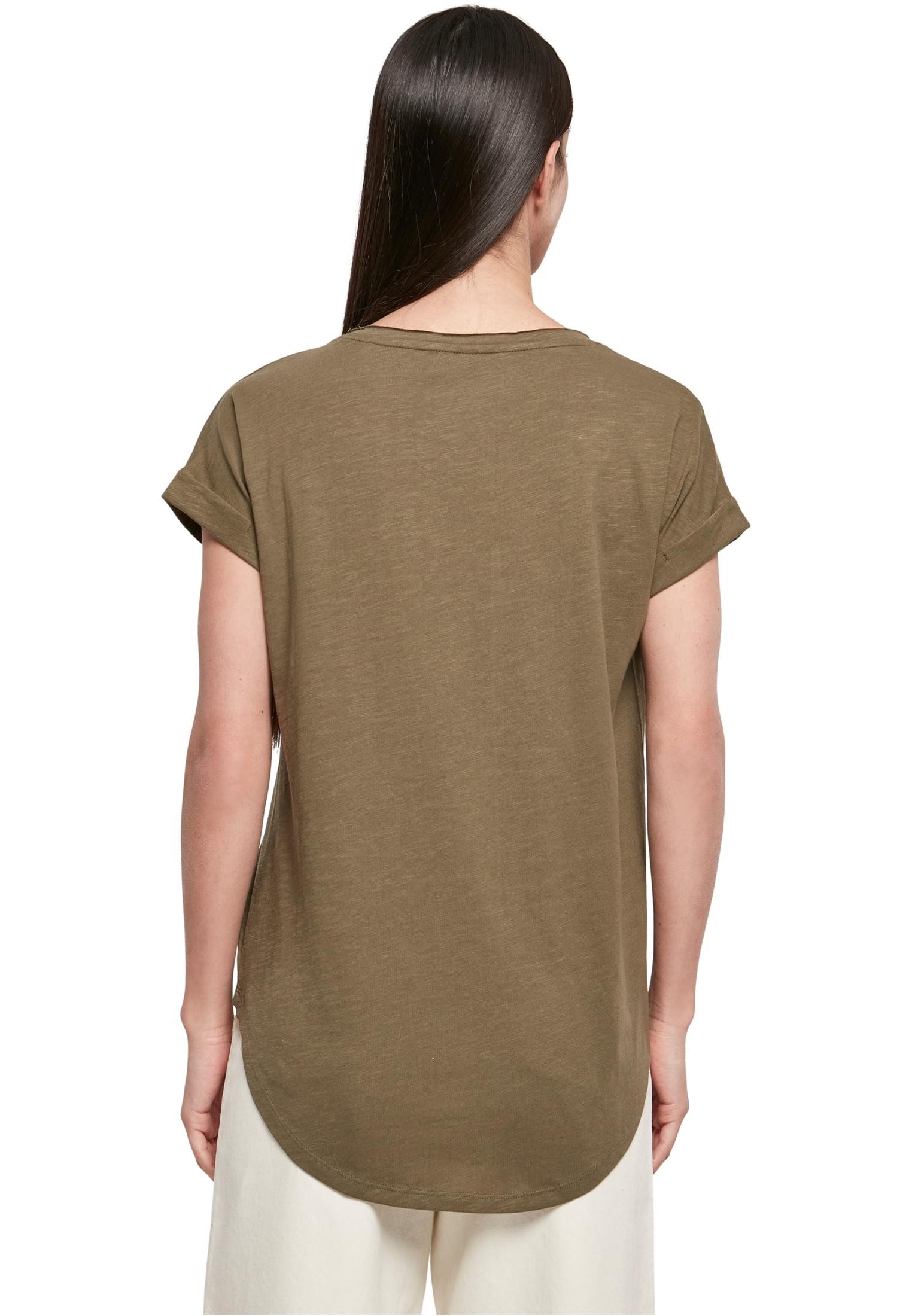 urbandreamz T-Shirt Damen Kurzarm Rundhals Long Slub Shirt hinten lang gesc günstig online kaufen