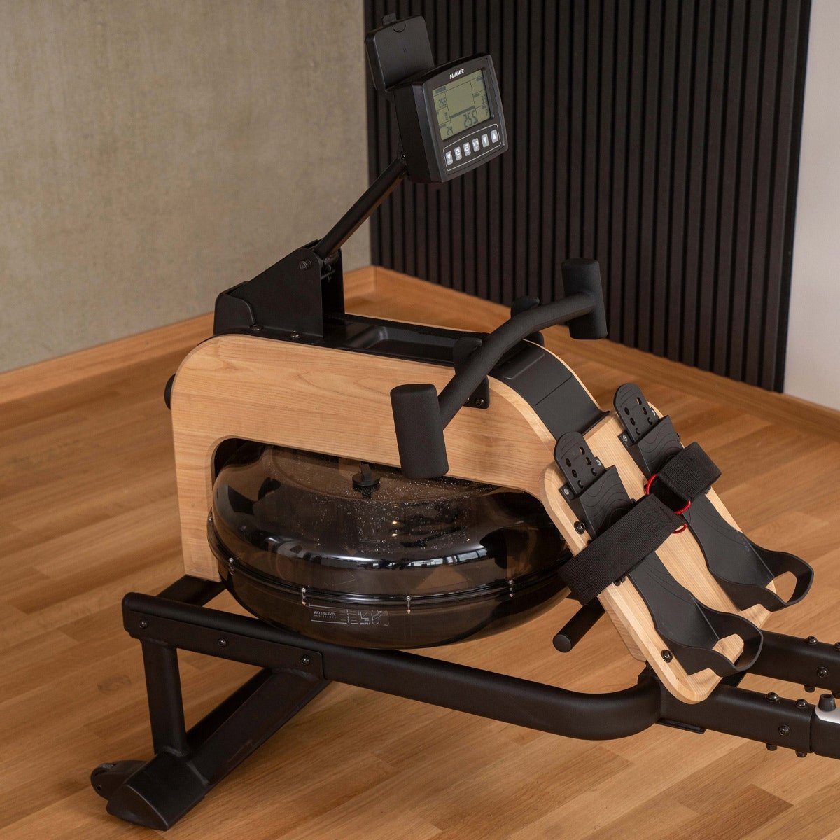 Hammer Rudergerät RowFlow 5.0 NorsK, edles Holz-Design, 20 Programme