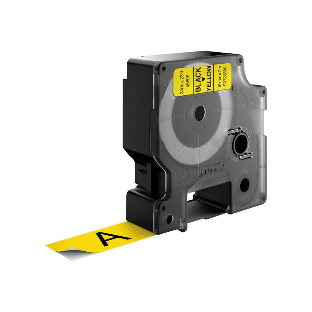 Thumbnail - DYMO Etiketten Schriftband 45808 Yellow Gelb Black Schwarz (S0720880)