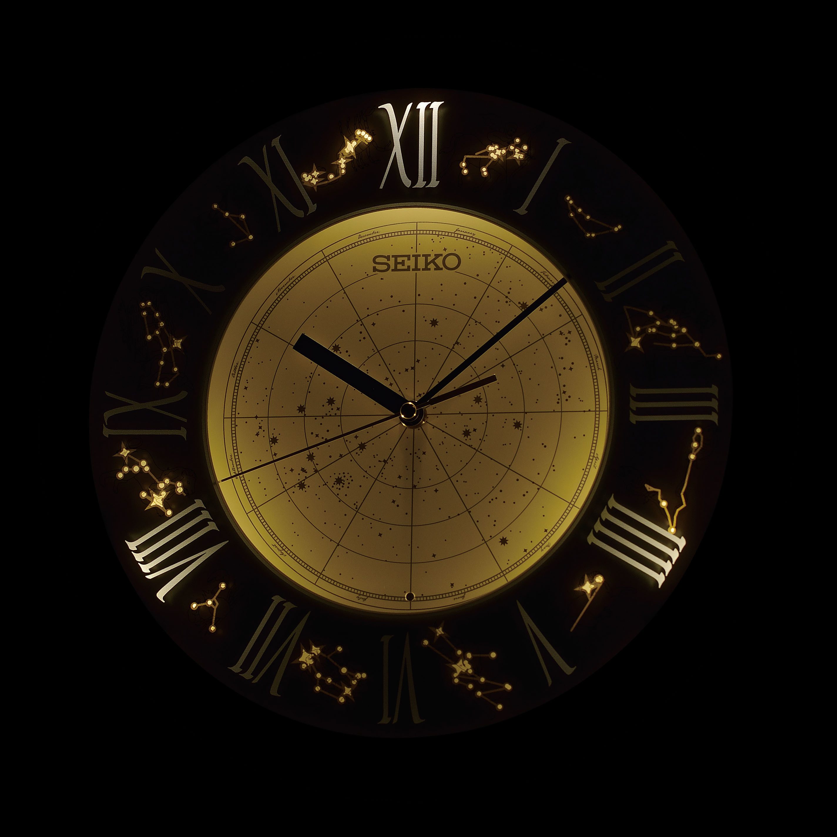 Seiko Wanduhr (Quarzuhr,leuchtendes Zifferblatt,Wohnzimmer,Küche, Esszimmer, Büro)