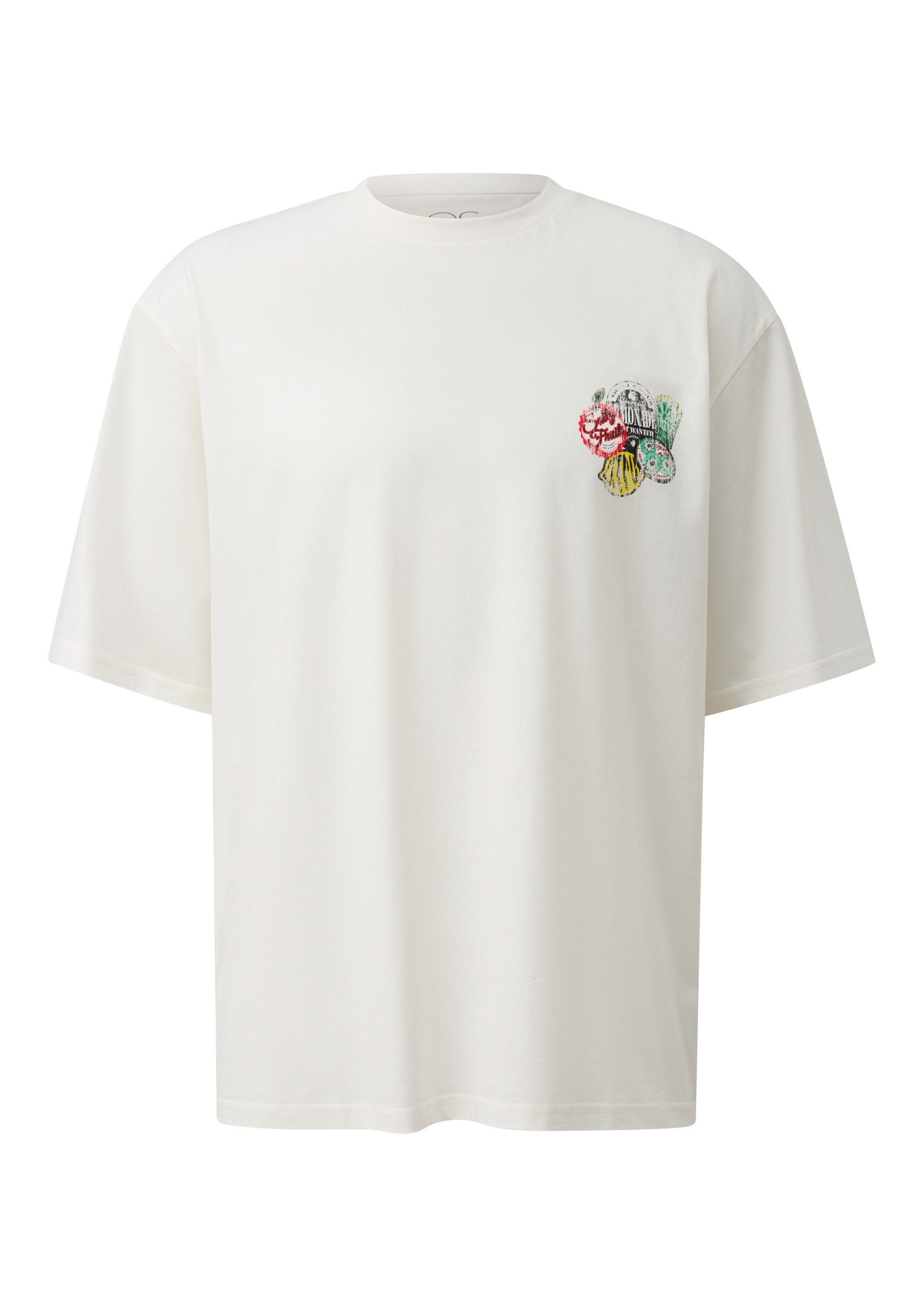 QS Kurzarmshirt T-Shirt Relaxed Fit T-Shirt mit Prints