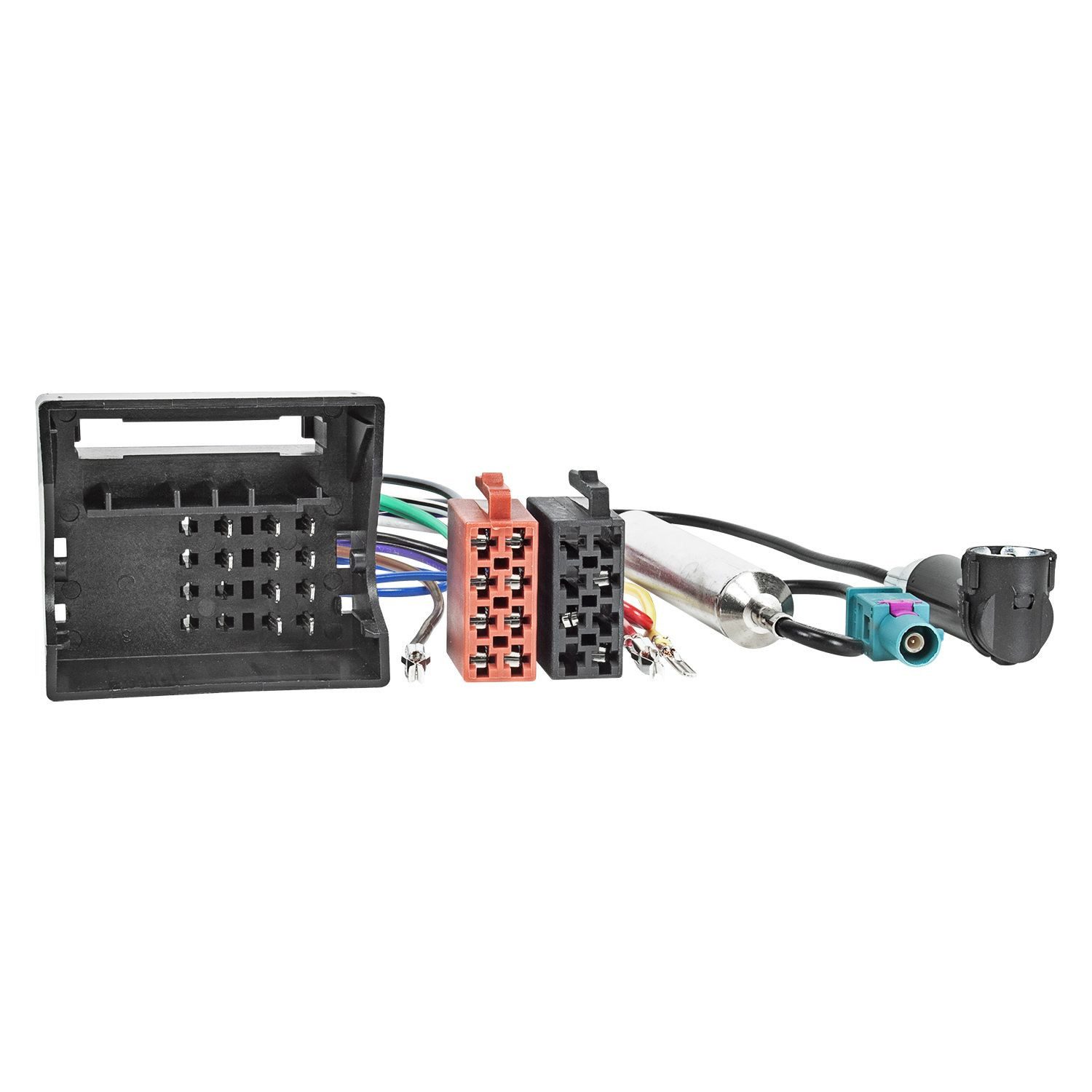 tomzz Audio Radio Adapter Kabel passt für Audi Skoda Seat VW Quadlock auf ISO + An KFZ-Adapter