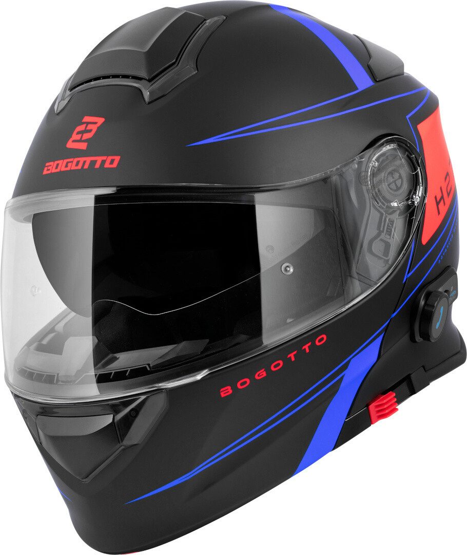 Bogotto Motorradhelm H271 BT Taog Bluetooth Klapphelm, integriertes Kommunikationssystem,geeignet für Brillenträger,hera