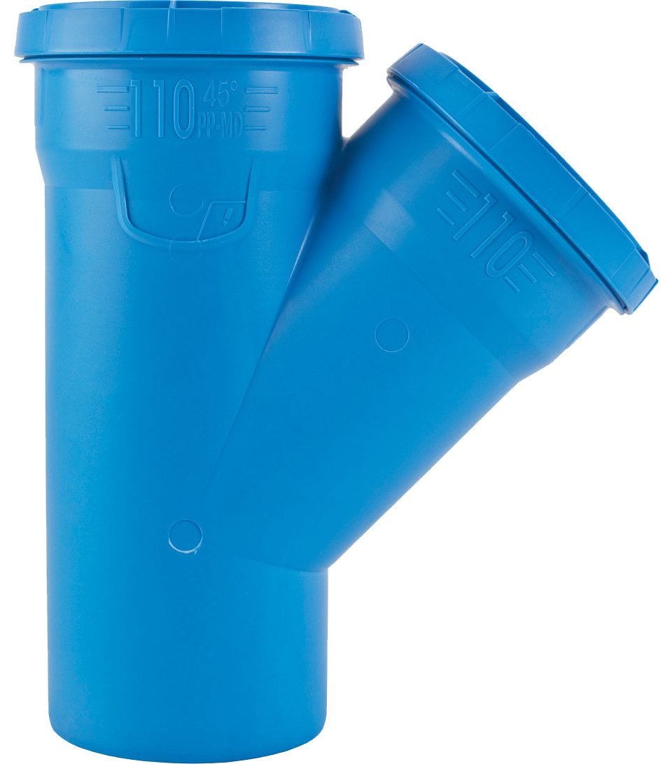 Marley Deutschland GmbH HT-Rohr Marley Abzweig für Abwasser dBlue DN 110/110 45°