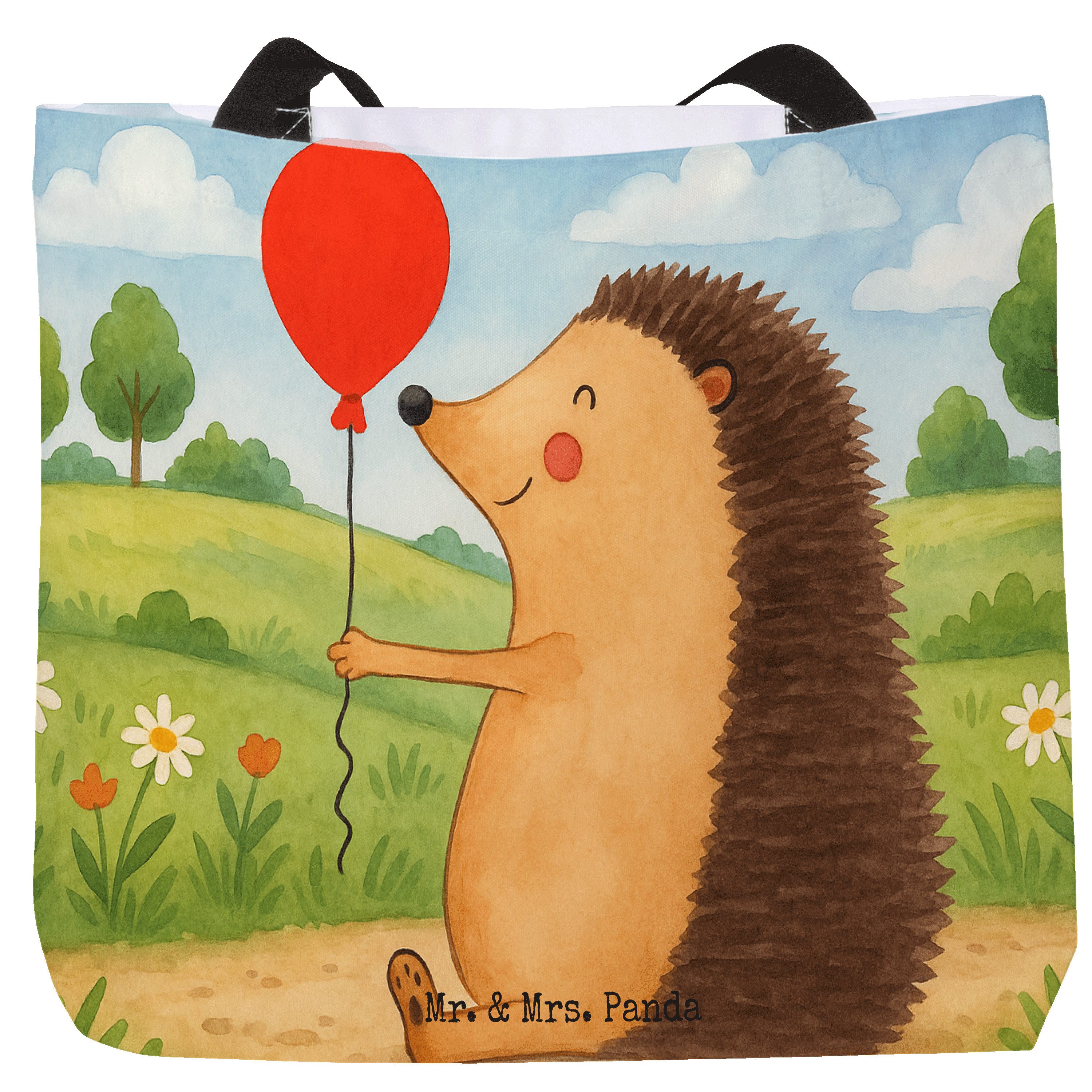 Shopper Igel Luftballon Design, Tote Bag, Weiß, Ballon, Laptoptasche, Schulta