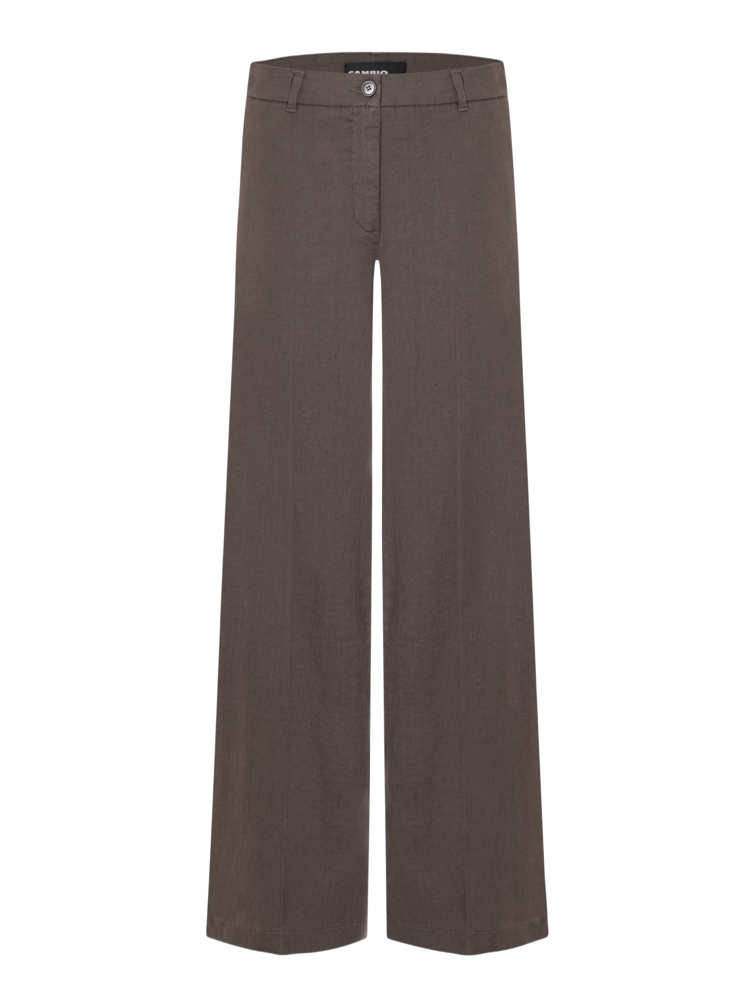 Cambio Stoffhose braun,Casual,Leinen,Unifarben,Wide Leg,Mittel