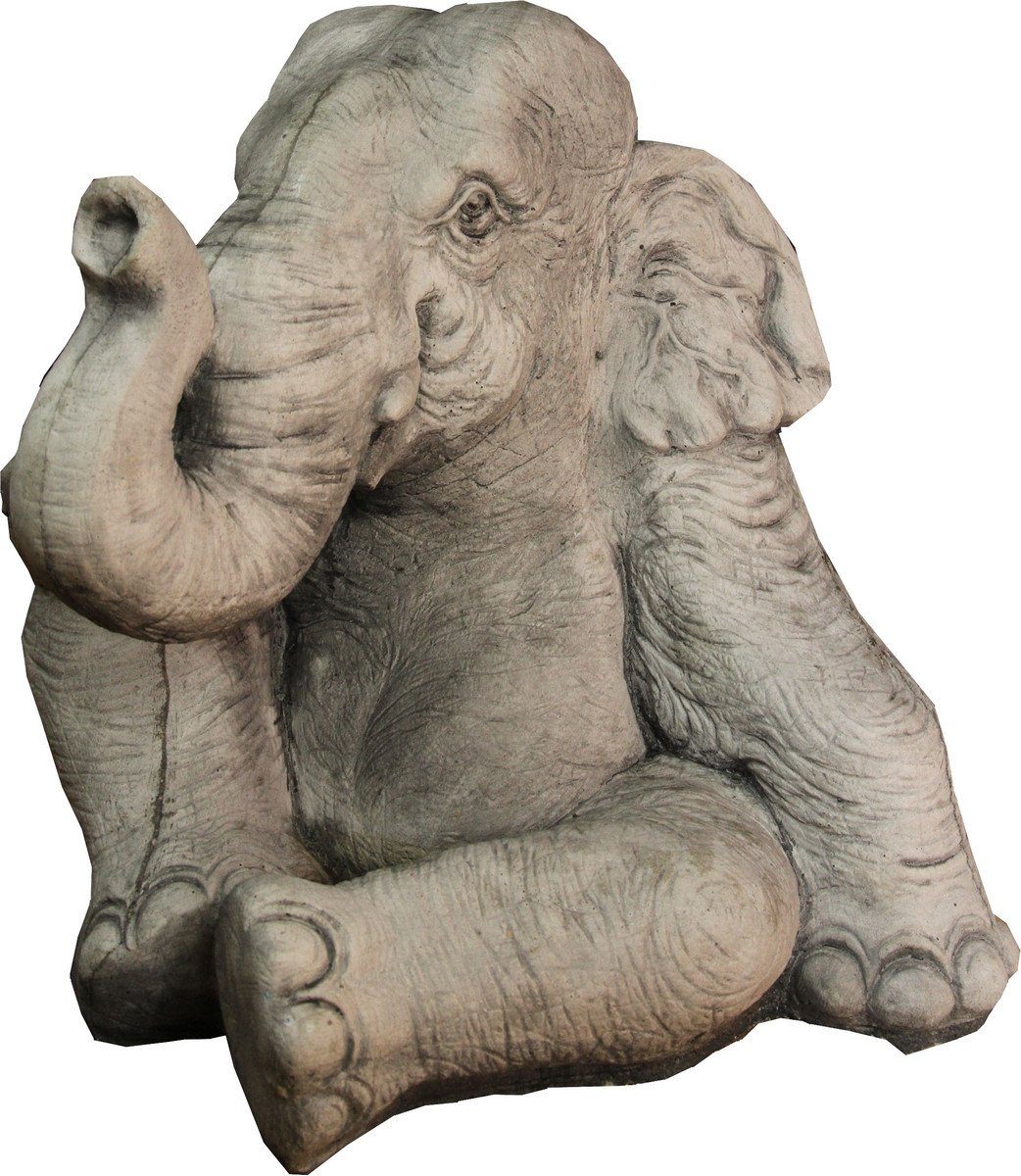Elefant Skulptur x Padrino Dekofigur 55 Zementgrau - H. cm Edition 53 Casa x 53 Casa Padrino Luxus Limited