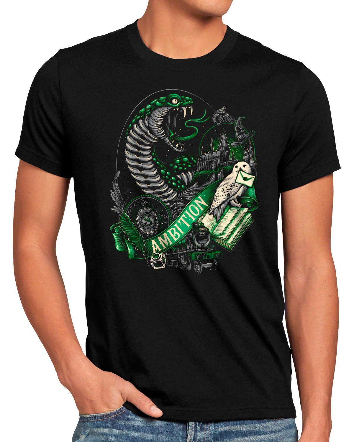 Herren style3 hufflepuff gryffindor harry hogwarts potter T-Shirt ravenclaw Ambition slytherin legacy Print-Shirt