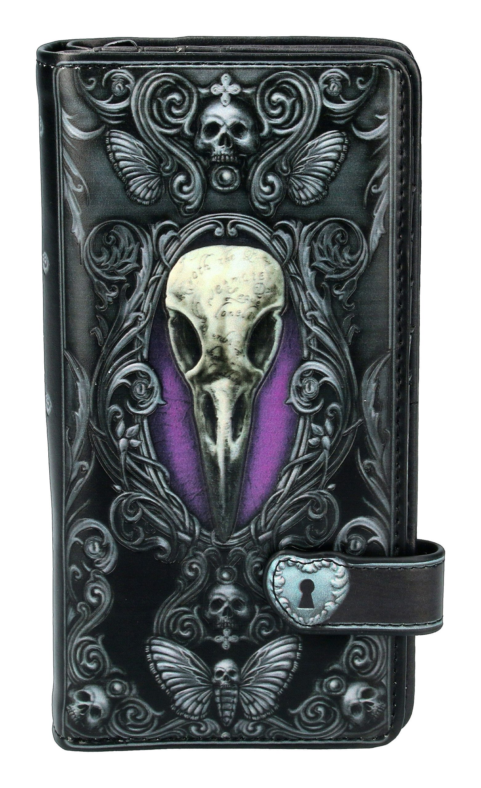 Figuren Shop GmbH Geldbörse Gothic Geldbörse mit Totenkopf - Edgars Rabe - Nemesis Now