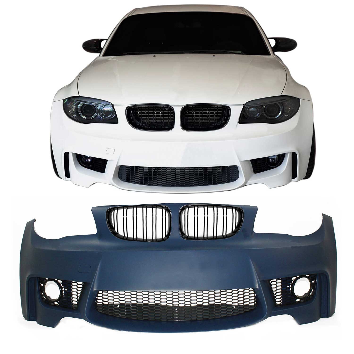 Frontstoßstange Frontstoßstange für BMW E81/E82/E87/E88 2004-2013 Doppelrippen Grill