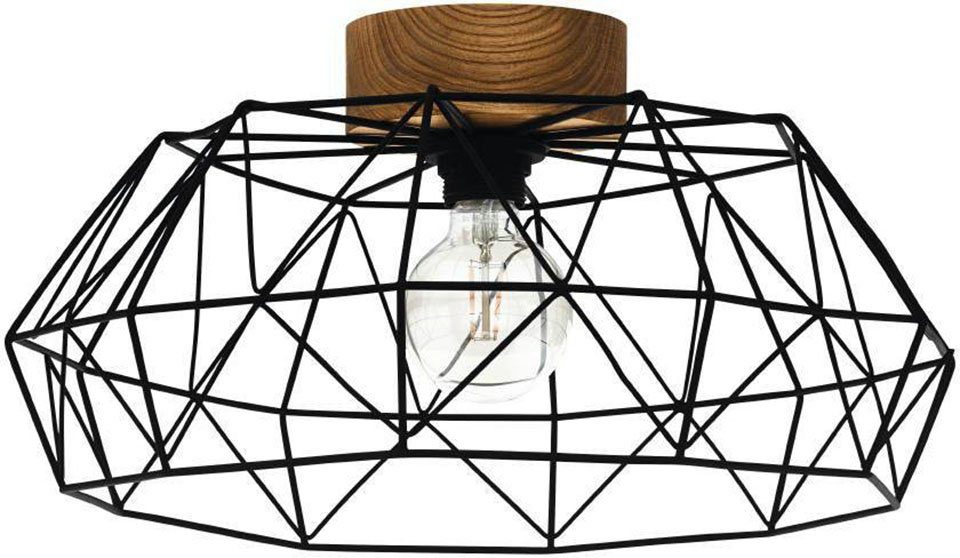 EGLO Deckenleuchte PADSTOW, ohne Leuchtmittel, Deckenleuchte Vintage, Industrial, Retro, Natur, Flurlampe, E27 | Deckenlampen