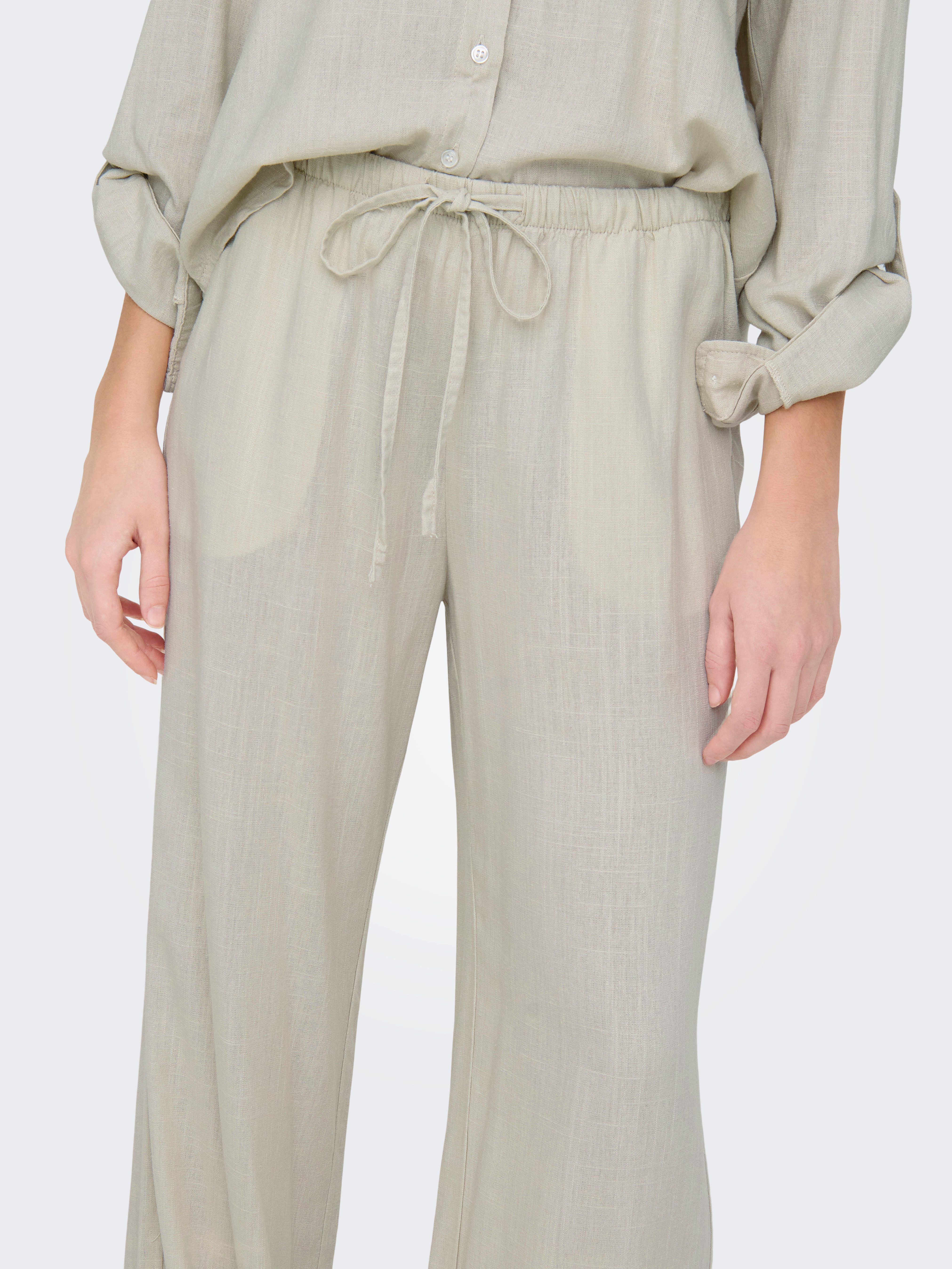 JDY Schlupfhose JDYCAYA LINEN MW PANT WVN DIA Sommerhose mit Leinen