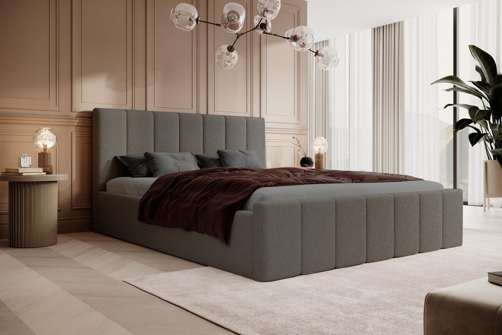 Compleo Polsterbett Boucle FLAV Stauraumbett, Doppelbett, günstig online kaufen