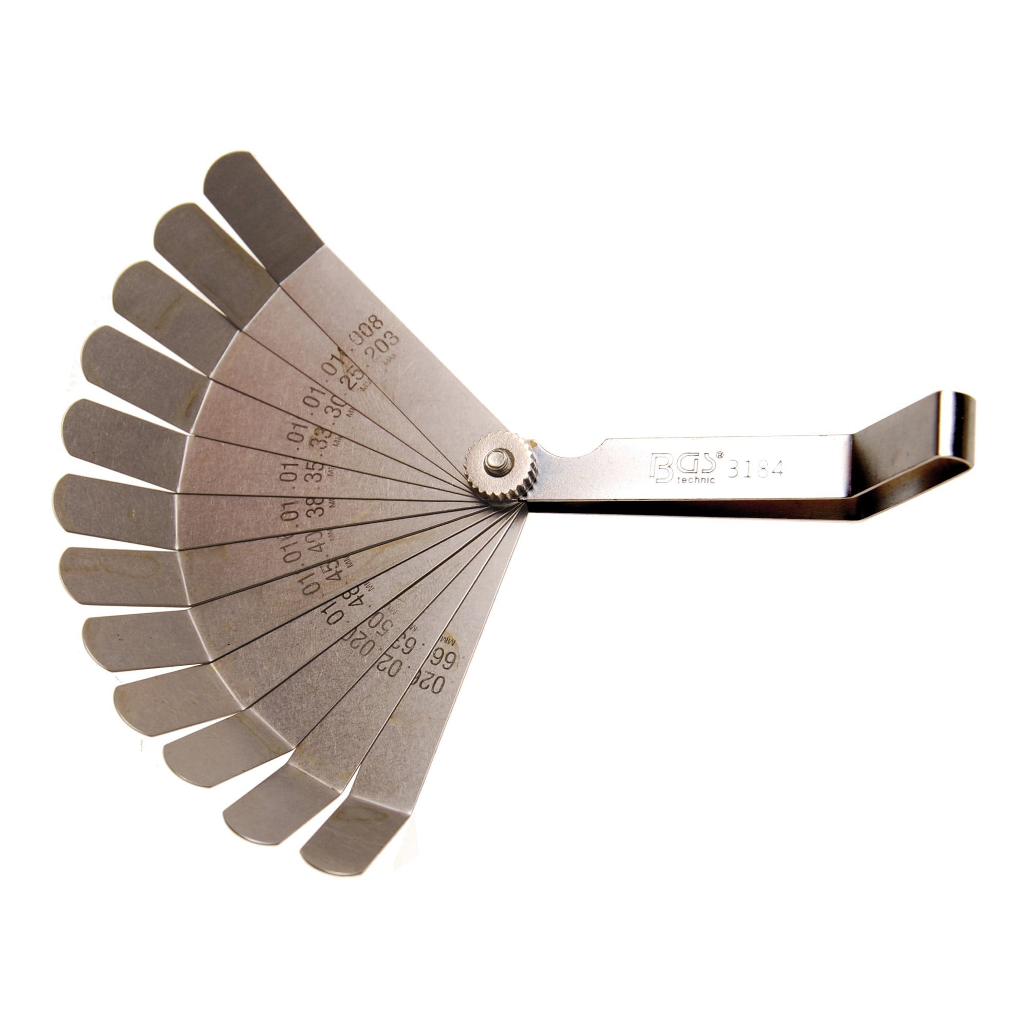 BGS technic Bohrlehre BGS Präzisions-Fühlerlehren, gebogen 12 Blatt