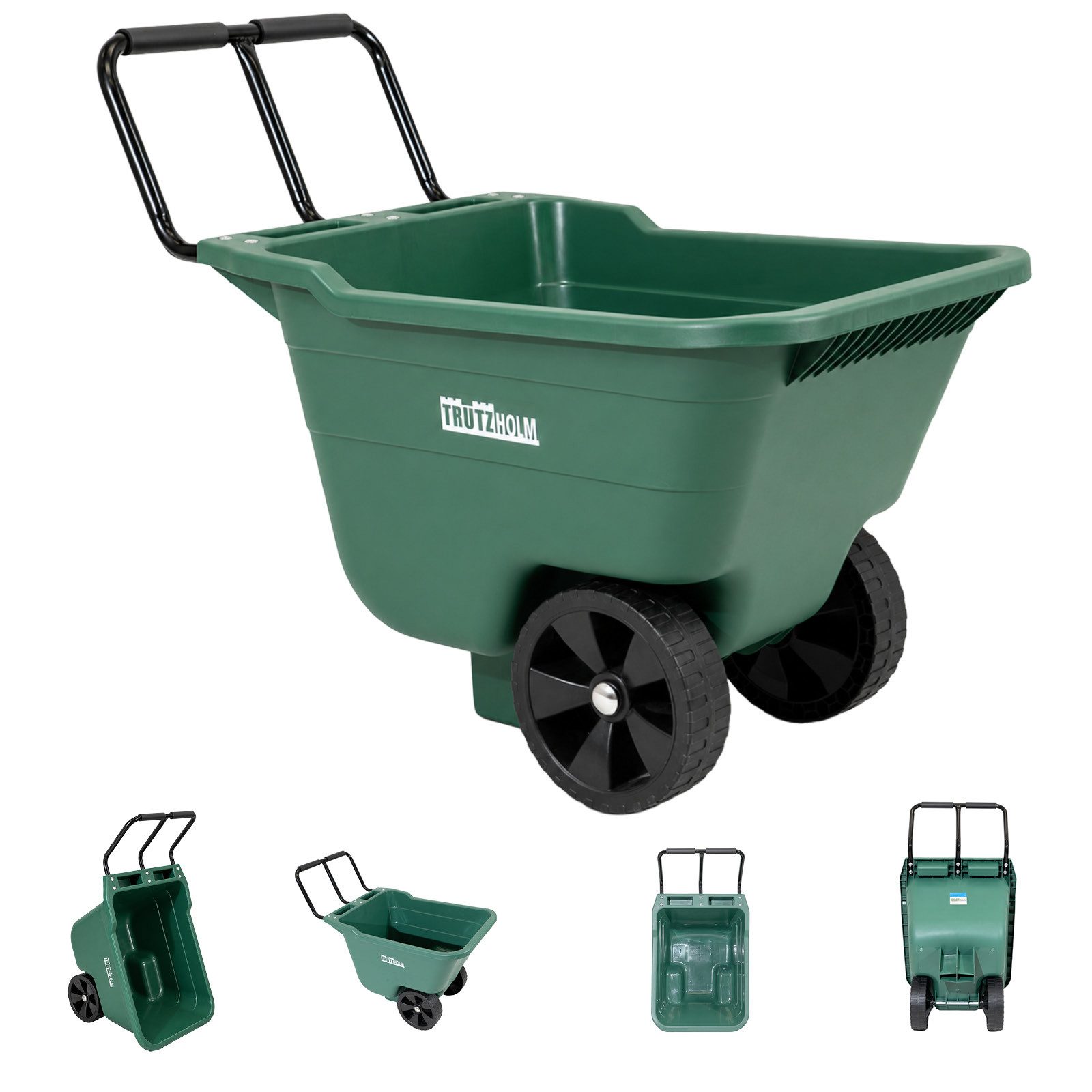 TRUTZHOLM Schubkarre Gartenwagen Schubkarre kippsicher 250 kg 90 L Einhandkarre Laub Garten