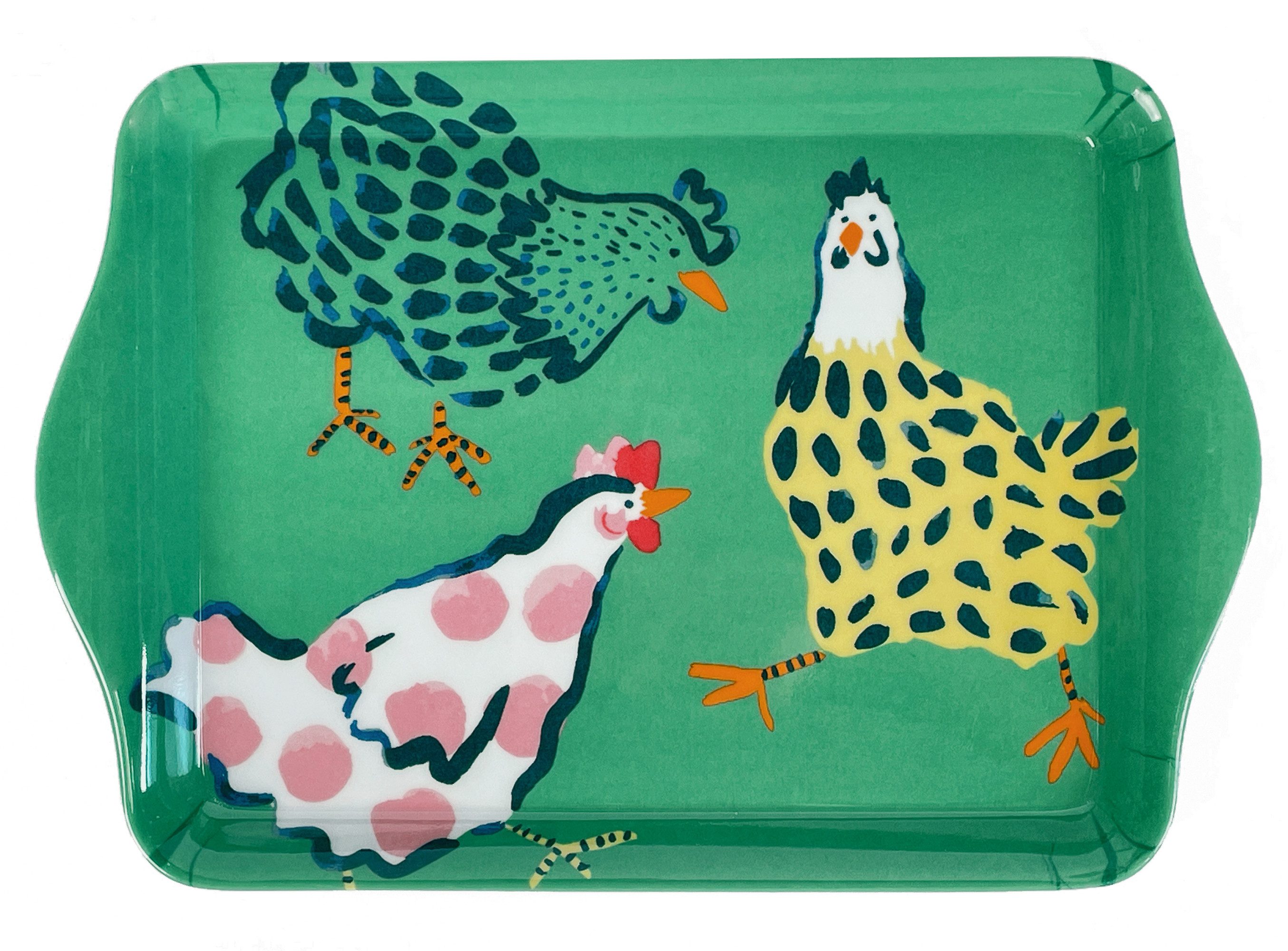 Ulster Weavers Tablett Chick Chicken, Melamin, (1-tlg., 1-teilig), kleines Serviertablett Küchentablett 21x14x2cm aus Melamin