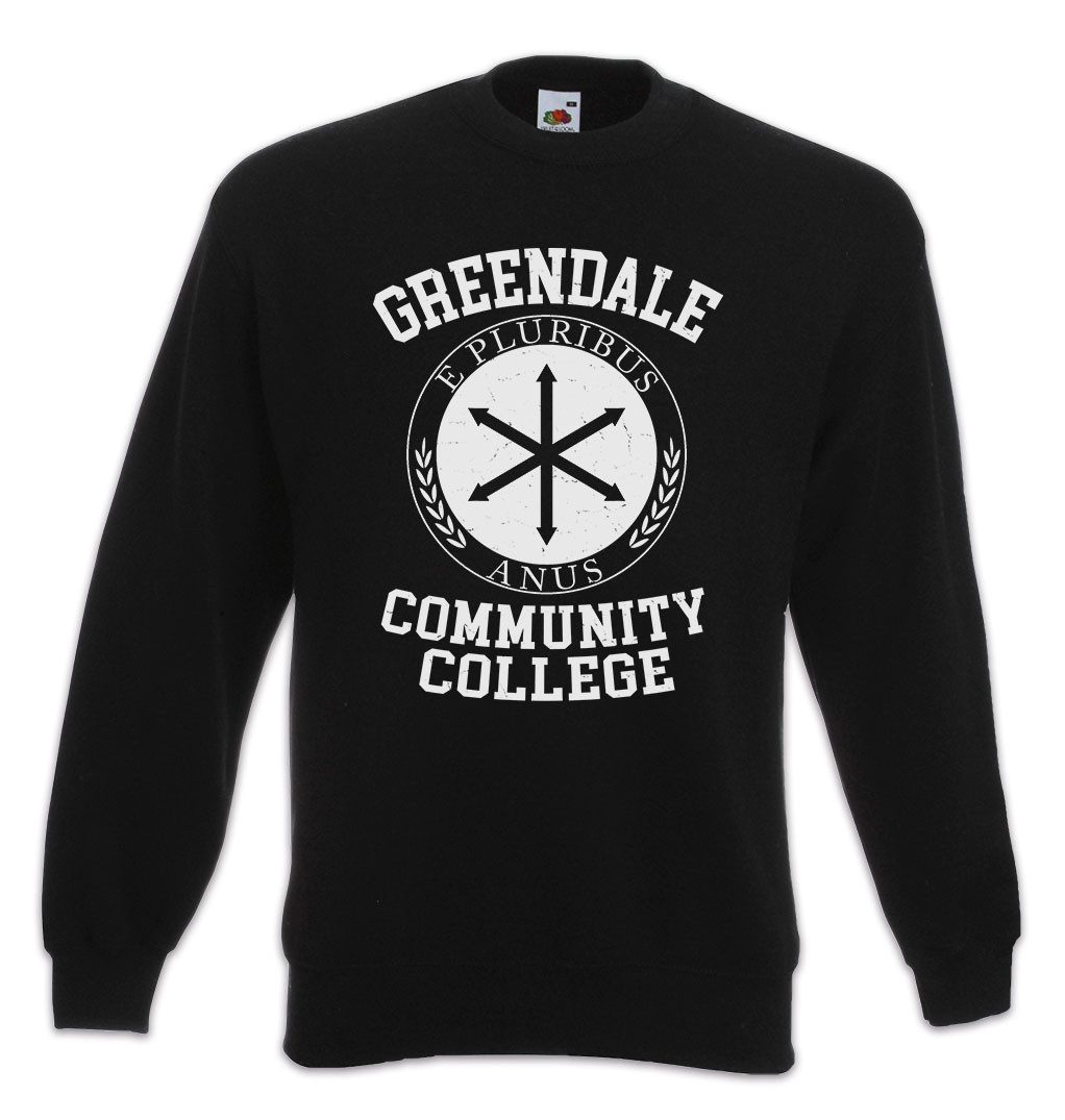Urban Backwoods Sweatshirt Greendale College Sweatshirt Jeff Britta TV Perry Winger Community (1-tlg) Series Serie Logo Symbol