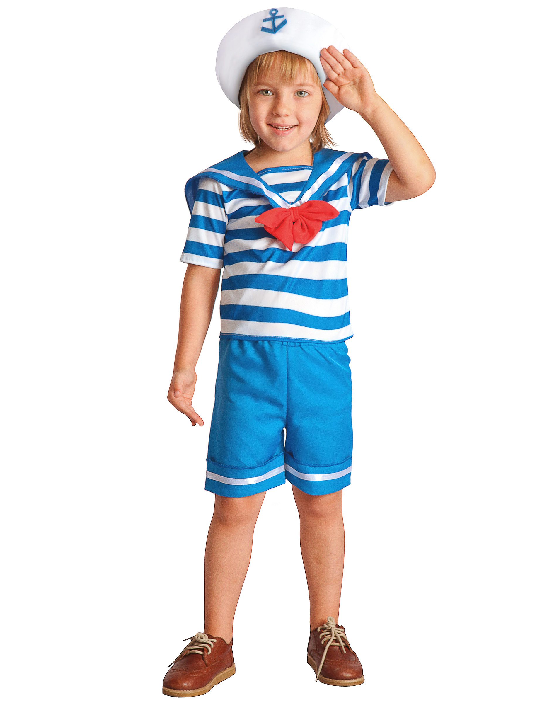 JADEO Kostüm Matrosen-Kostüm für Jungen Berufskostüm für Kinder weiss-blau