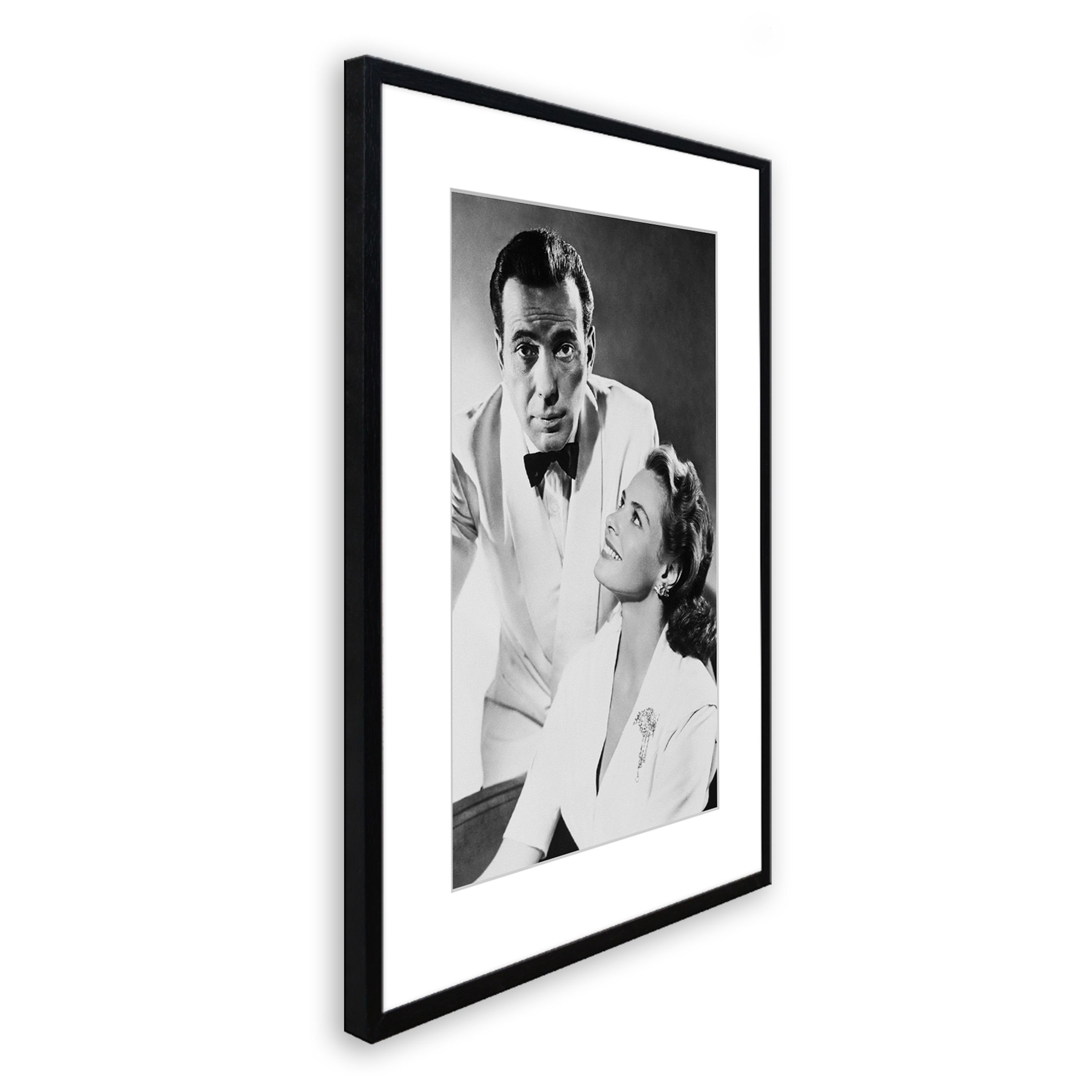 schwarz-weiß / Casablanca artissimo mit 51x71cm mit Bild Bild Film-Szene: Humphrey Rahmen gerahmt Boagrt, Rahmen Poster
