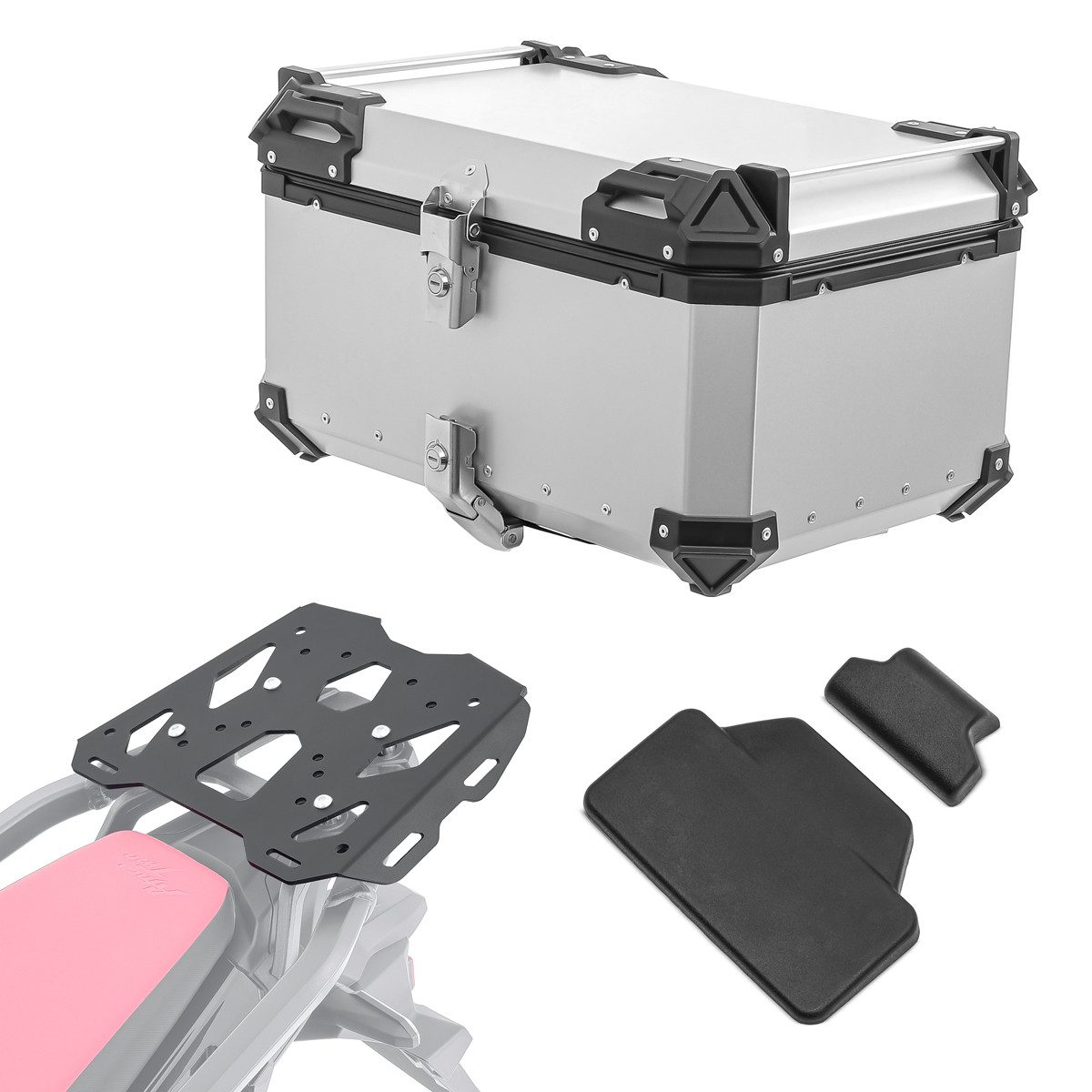 Bagtecs Topcase Set Alu Topcase + Gepäckbrücke passend für Africa Twin 1100 Adventure