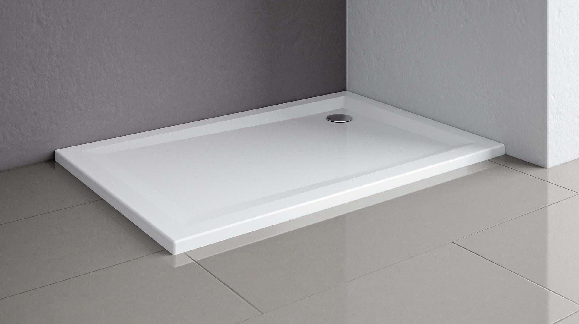 Schulte Duschwanne 80 x 120 cm, rechteckig, Sanitäracryl, Weiß Komplett Set mit Stellfüße und Ablauf