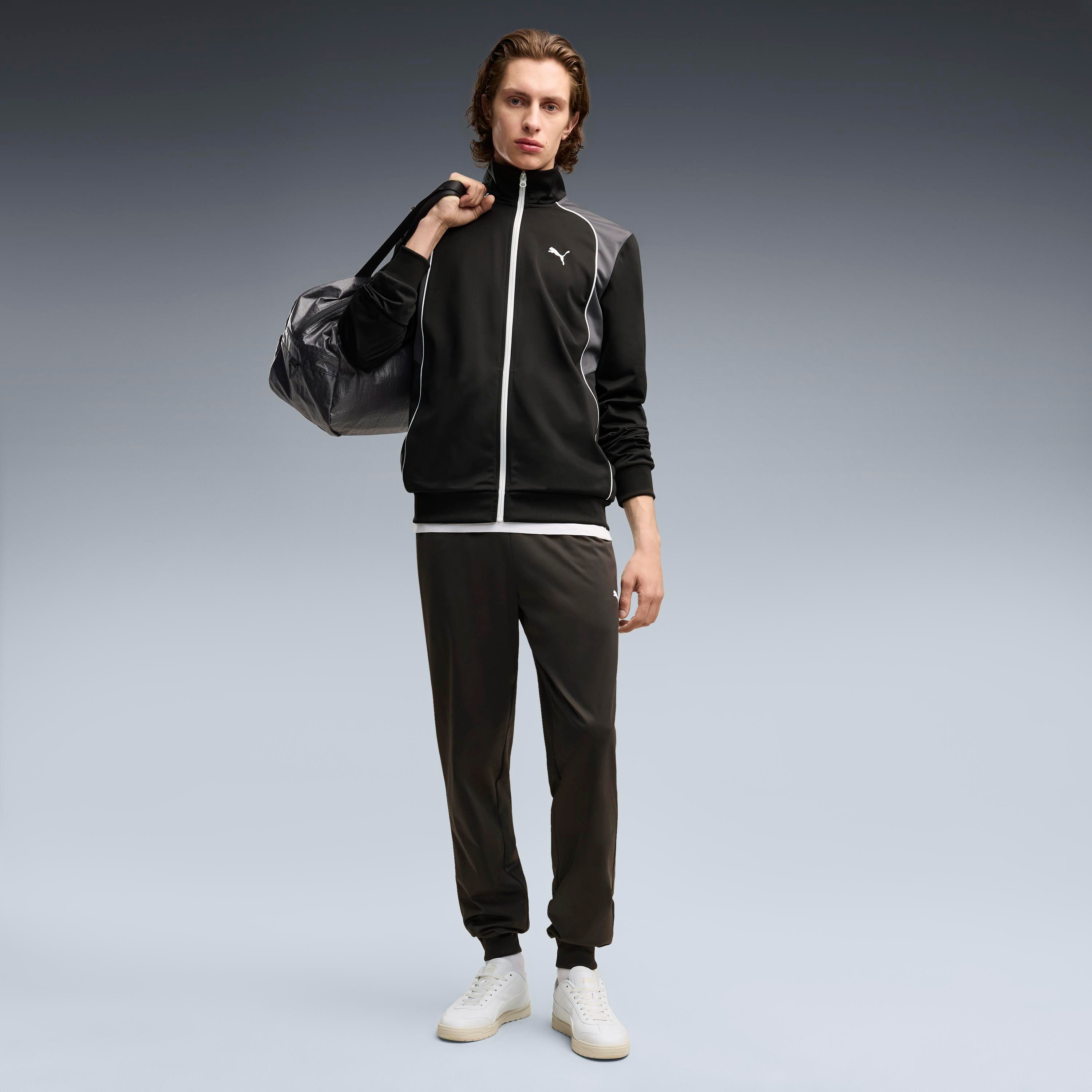 PUMA Trainingsanzug POLY PIPING SUIT (2-tlg), 2-teiliges Set, mit Reißverschluss, Langarm, Regular Fit