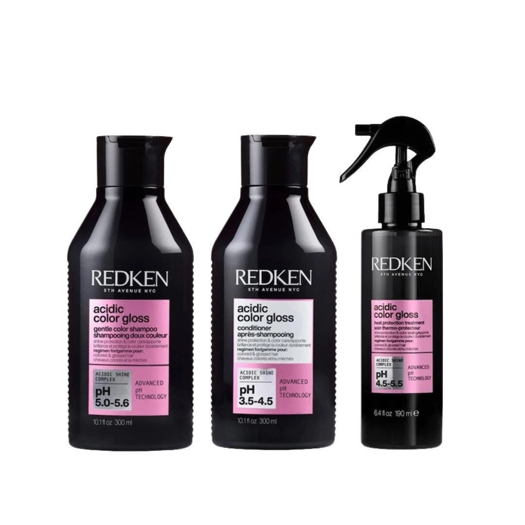 Redken Haarpflege-Set Redken Acidic Color Gloss 3er Set Shampoo - Conditioner - Leave-in, 3-tlg., Shampoo - Conditioner - Leave-in, reichhaltig