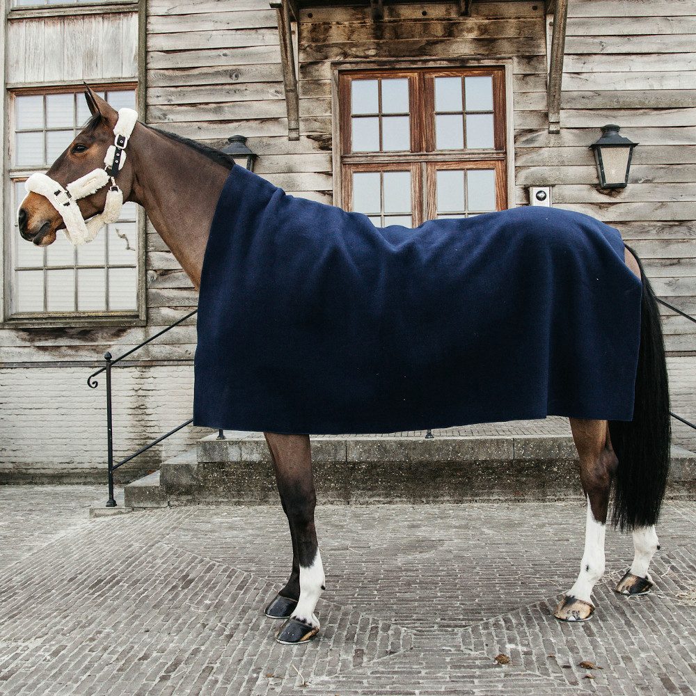 Kentucky Horsewear Pferde-Abschwitzdecke Kentucky Horsewear Fleecedecke Square Heavy - Marineblau