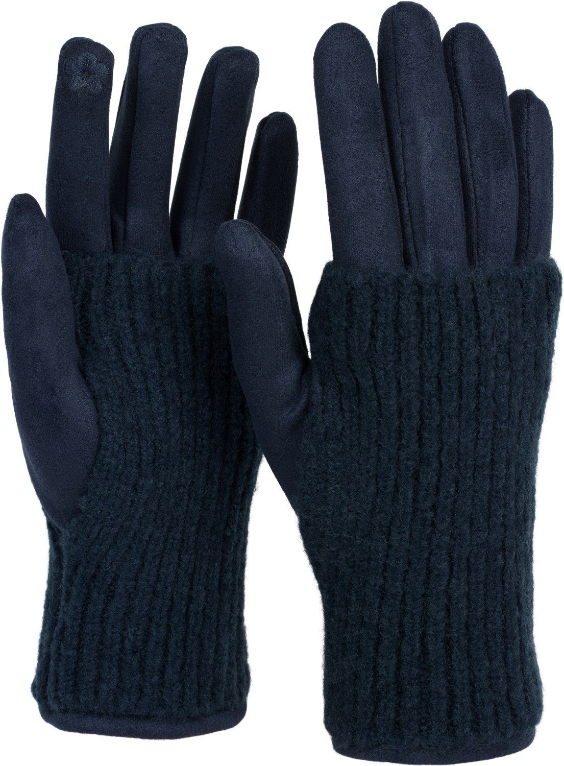 Strickhandschuhe 3 in 1 Touchscreen Stoff Handschuhe mit abnehmbarer Strick Manschette