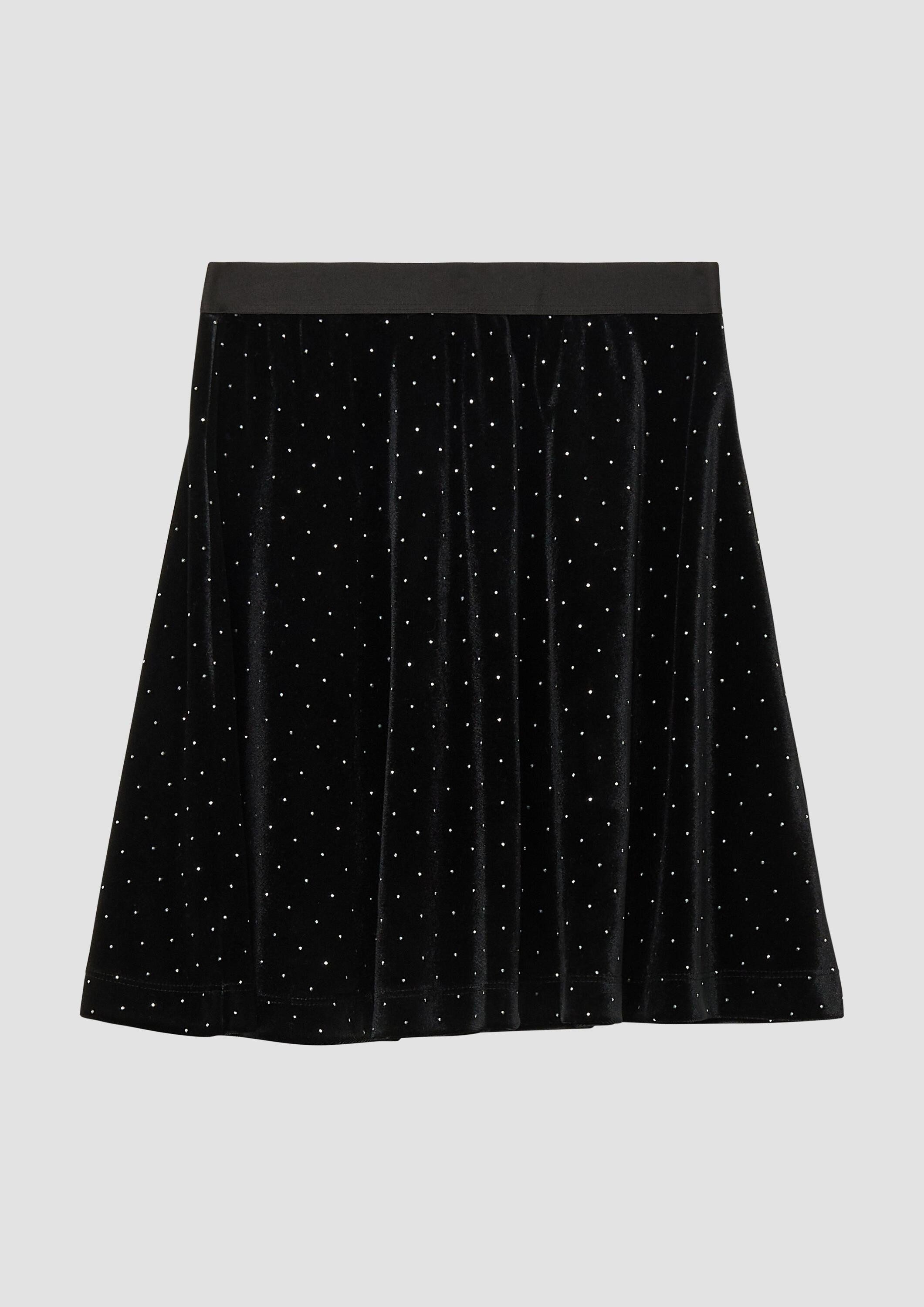 s.Oliver Minirock Rock Kurzer Samt-Rock mit Glitzersteinen