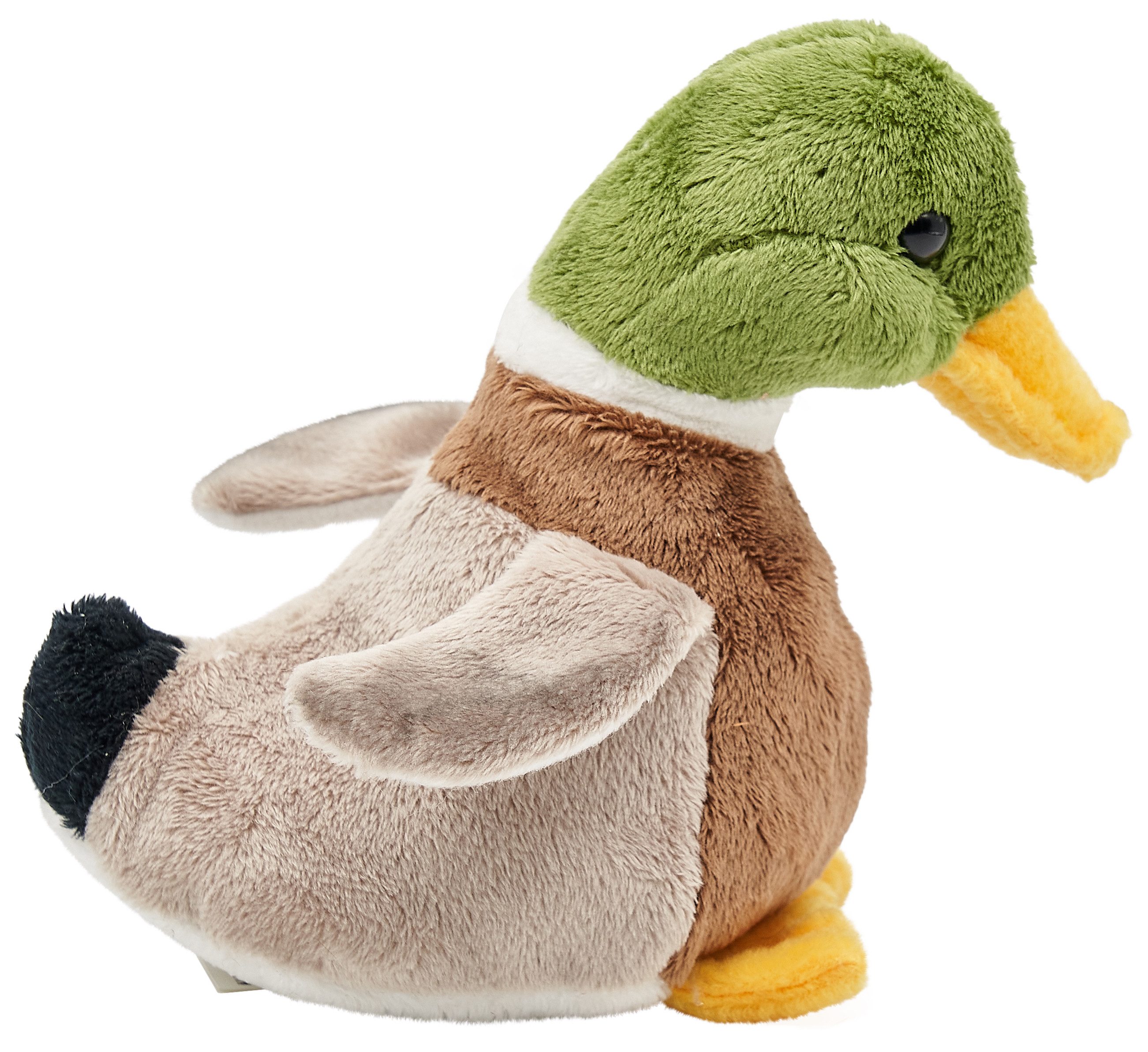 Uni-Toys Kuscheltier Ente - Mit/ohne Stimme - 16 cm (Länge) - Plüsch-Vogel - Plüschtier, zu 100 % recyceltes Füllmaterial!