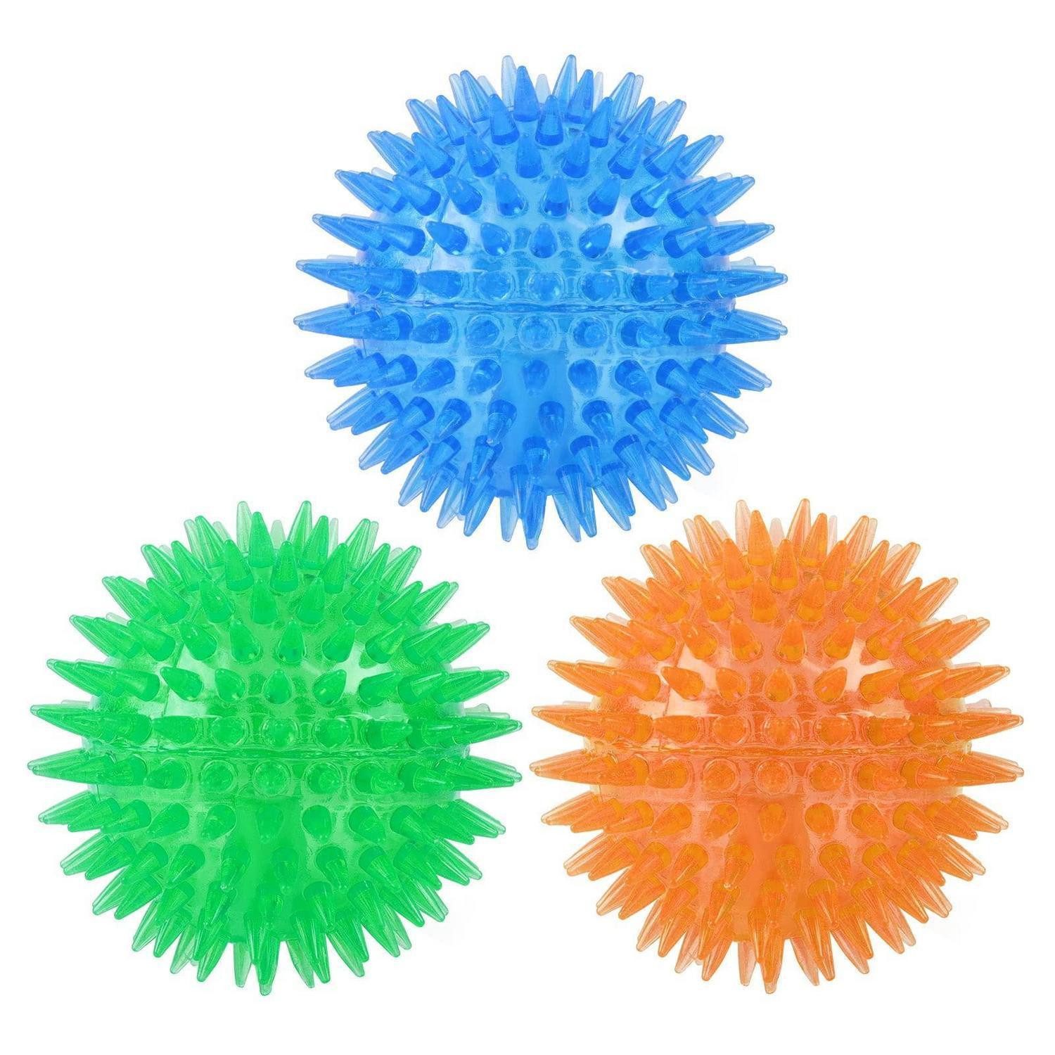 LuxusKollektion Spielball Hundeball Quietschend Unzerstörbar 3 Stk BlauGrünOrange (3-St)