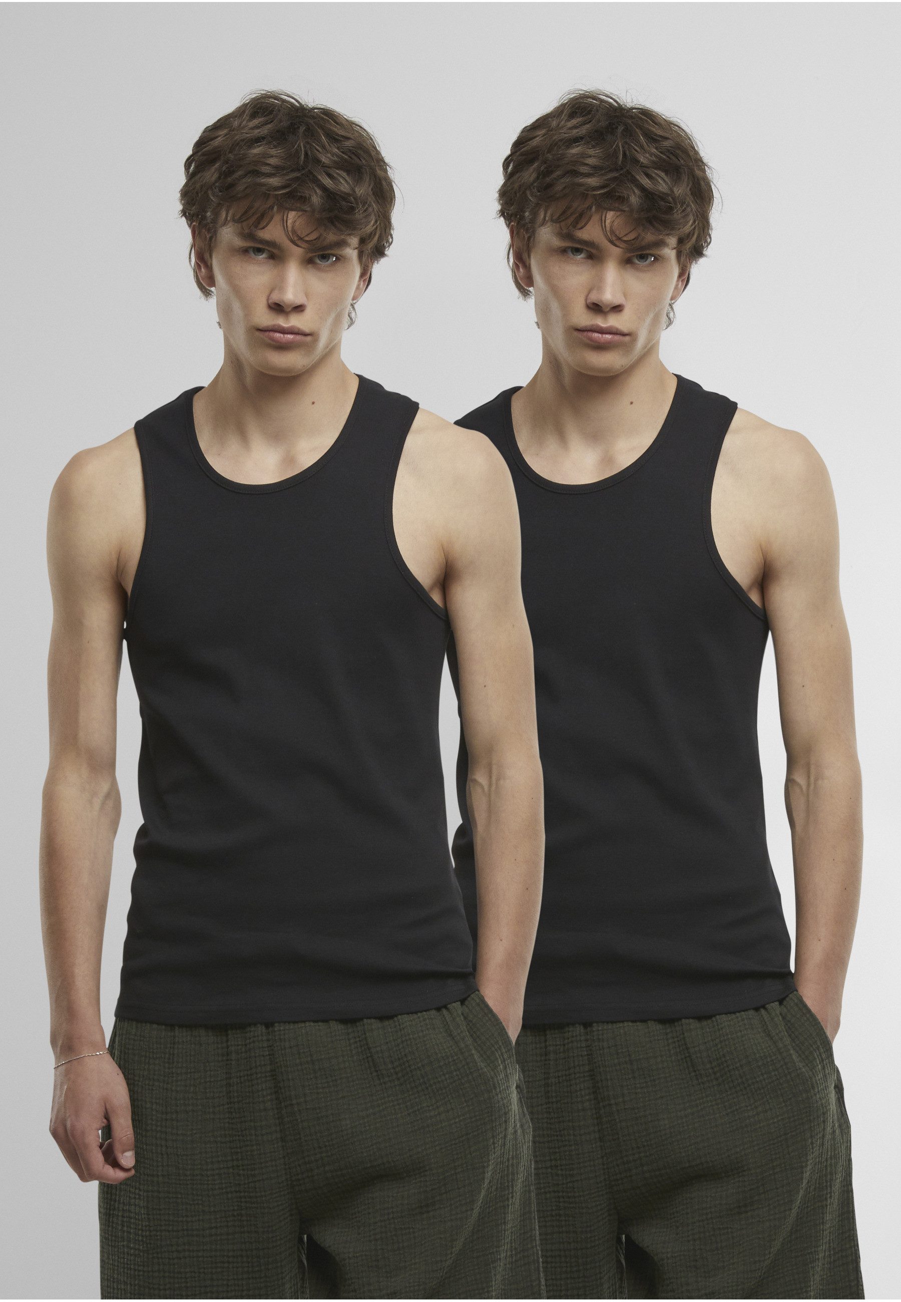 URBAN CLASSICS Tanktop Urban Classics Ribbed Undershirt 2-Pack (1-tlg)