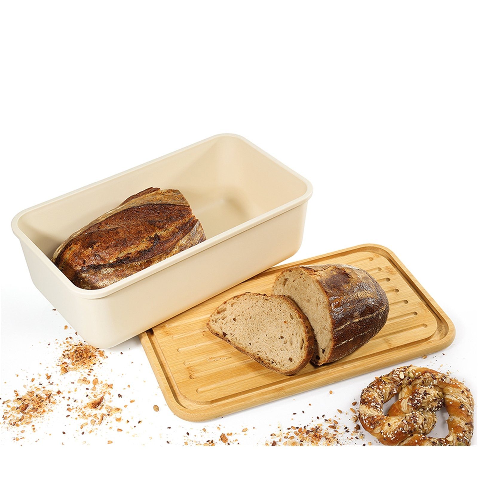 Brotkasten Loft, Kunststoff, Brottopf (Stück, rechteckig 1-tlg), Creme ZASSENHAUS Brotkasten Brotbox