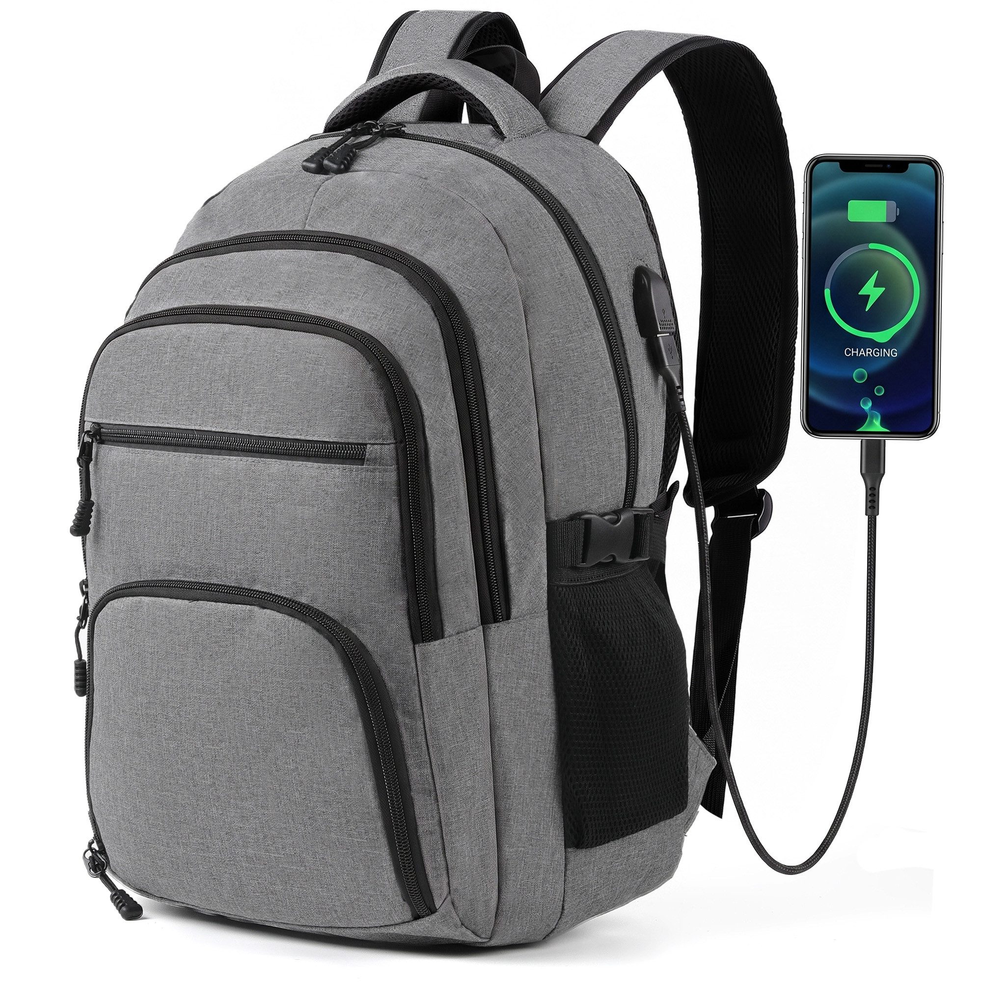 TANTOMI Laptoprucksack Rucksack Herren Wasserdicht 15.6 Zoll, Groß Schulrucksack Backpack, Groß Laptoprucksack für Arbeit Büro Reisen