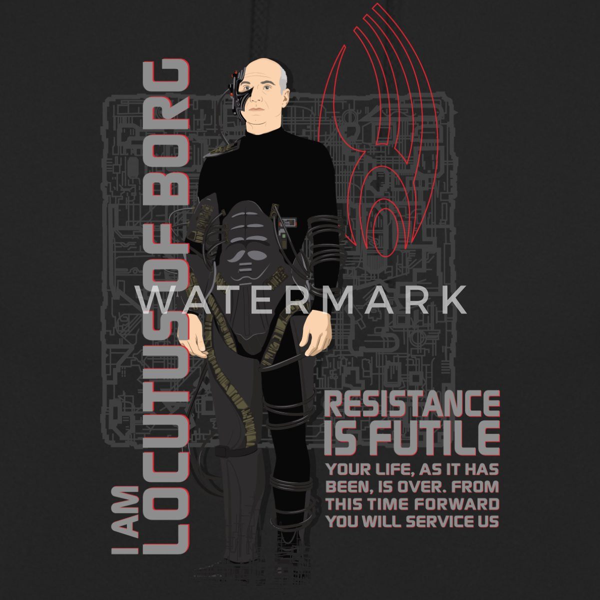 Spreadshirt Hoodie Star Trek The Next Generation Locutus Of Borg Unisex Hoodie (1-tlg)