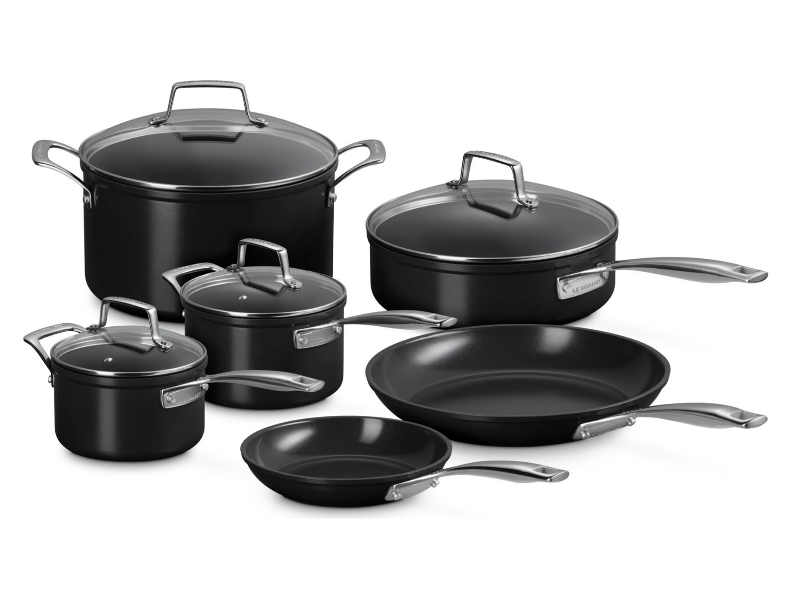 LE CREUSET Topf-Set Essential Kochgeschirrset Keramik-Antihaft 6tlg, Aluminium